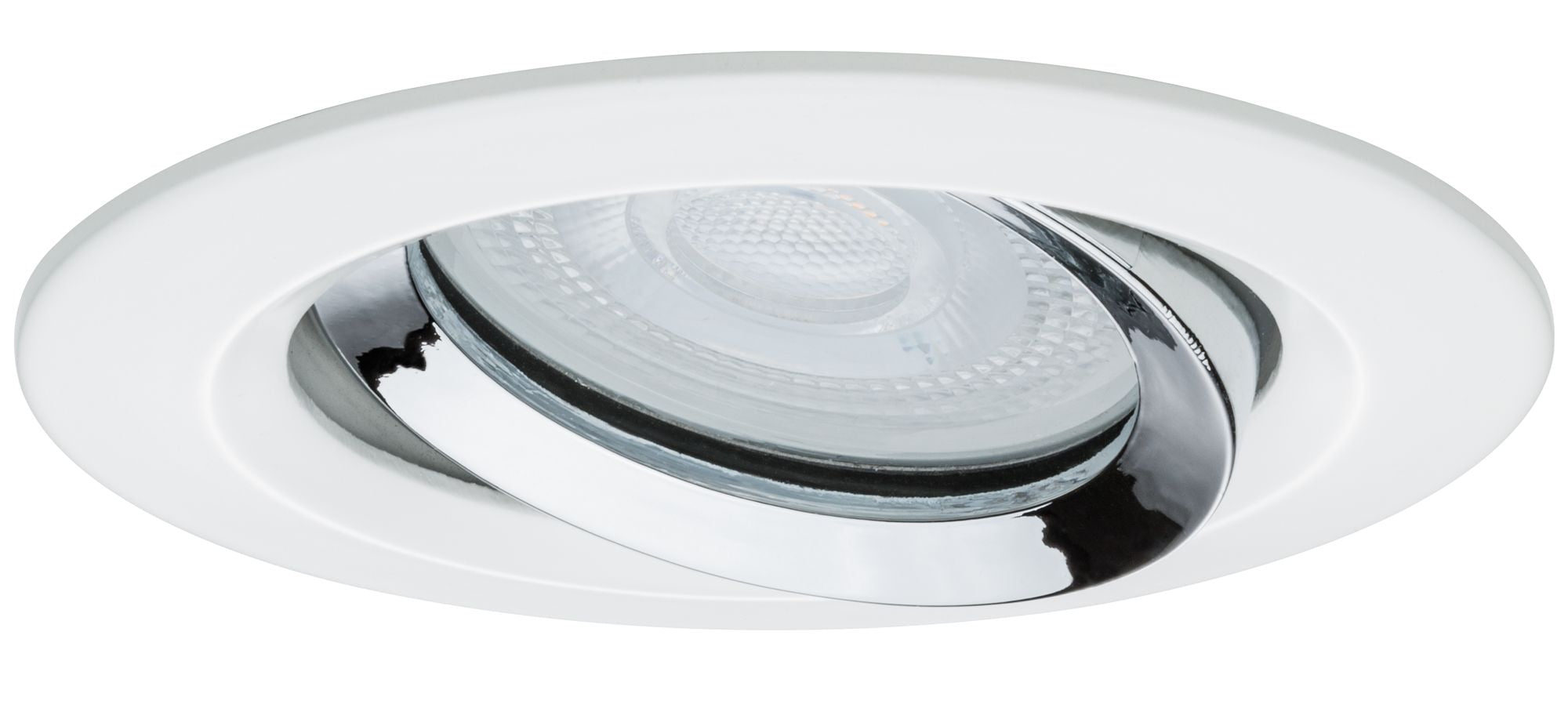LED Einbauleuchte Nova Plus Einzelleuchte schwenkbar IP65 rund 93mm 30° GU10 6W 470lm 230V dimmbar 4000K Weiß matt/Chrom - Paulmann - 93673