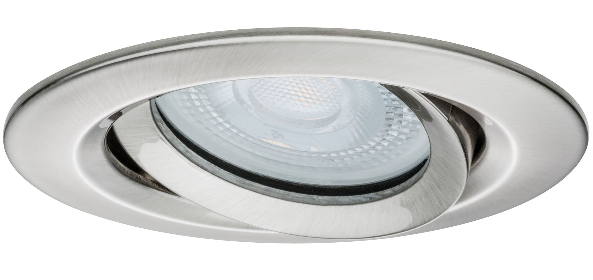 LED Einbauleuchte Nova Plus Einzelleuchte schwenkbar IP65 rund 93mm 30° GU10 7W 460lm 230V dimmbar 2700K Eisen gebürstet - Paulmann - 92899