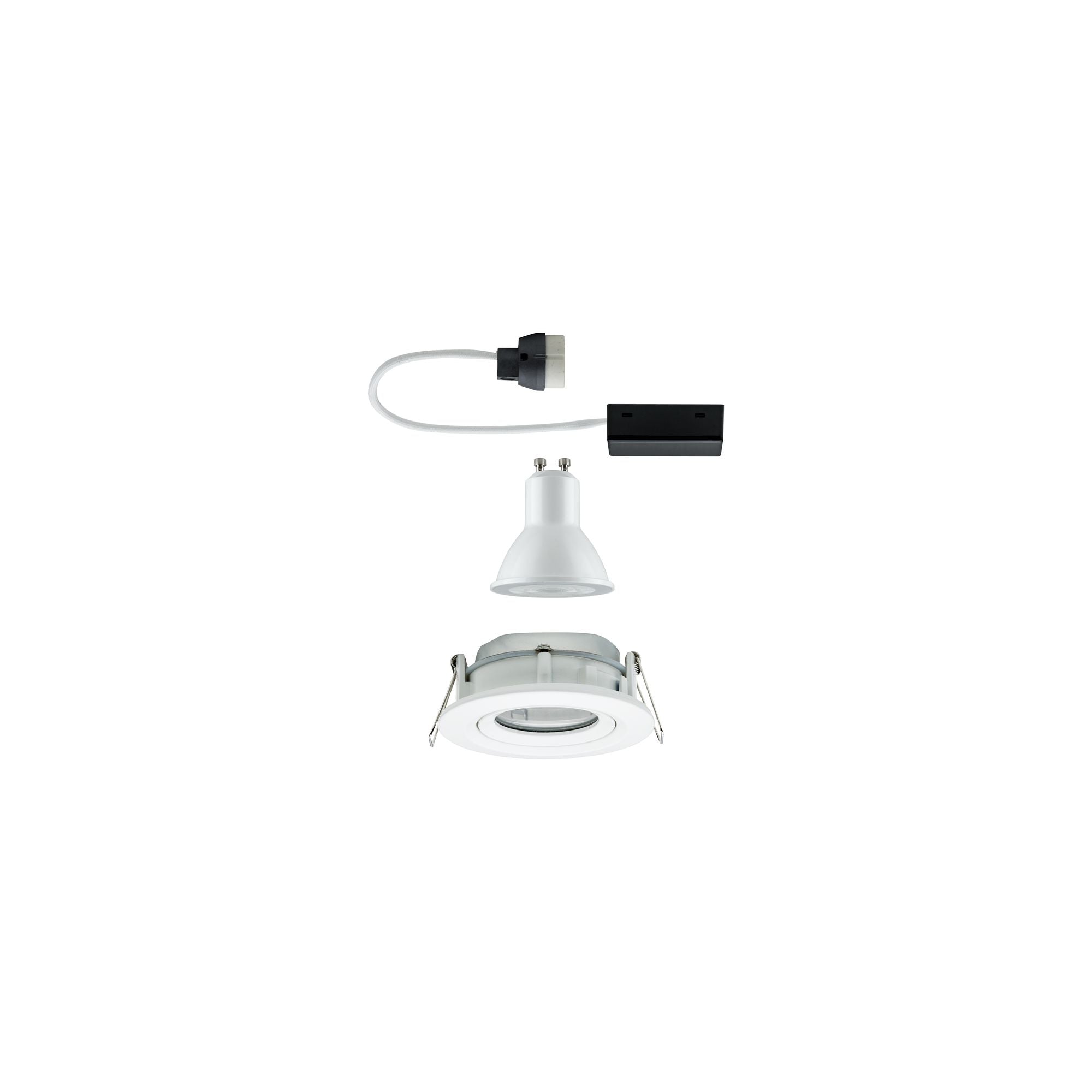 LED Einbauleuchte Nova Plus Einzelleuchte schwenkbar IP65 rund 93mm 30° GU10 7W 460lm 230V dimmbar 2700K Weiß matt - Paulmann - 92897