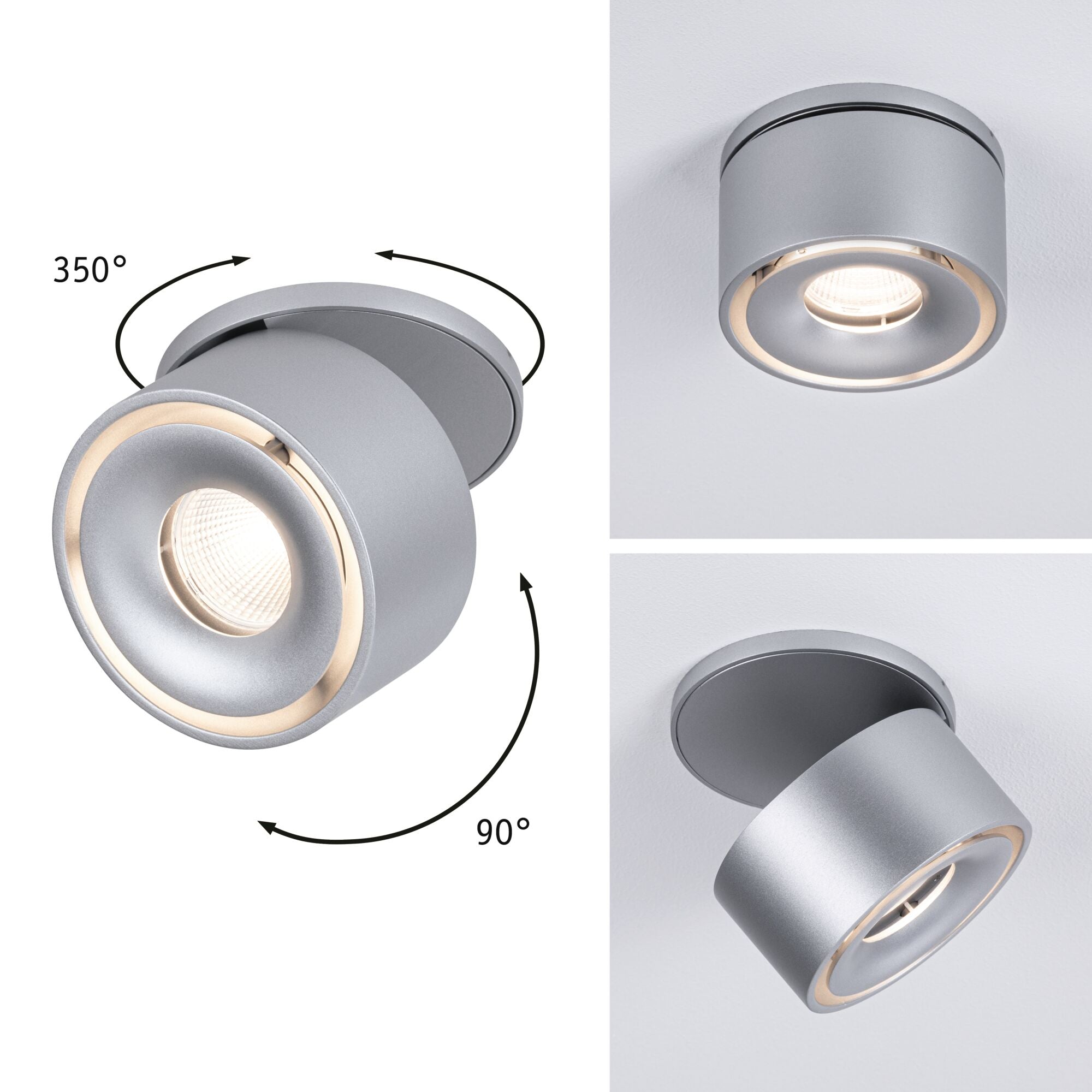 LED Einbauleuchte Spircle rund 78mm 8W 550lm 230V 3000K Chrom matt - Paulmann - 93374
