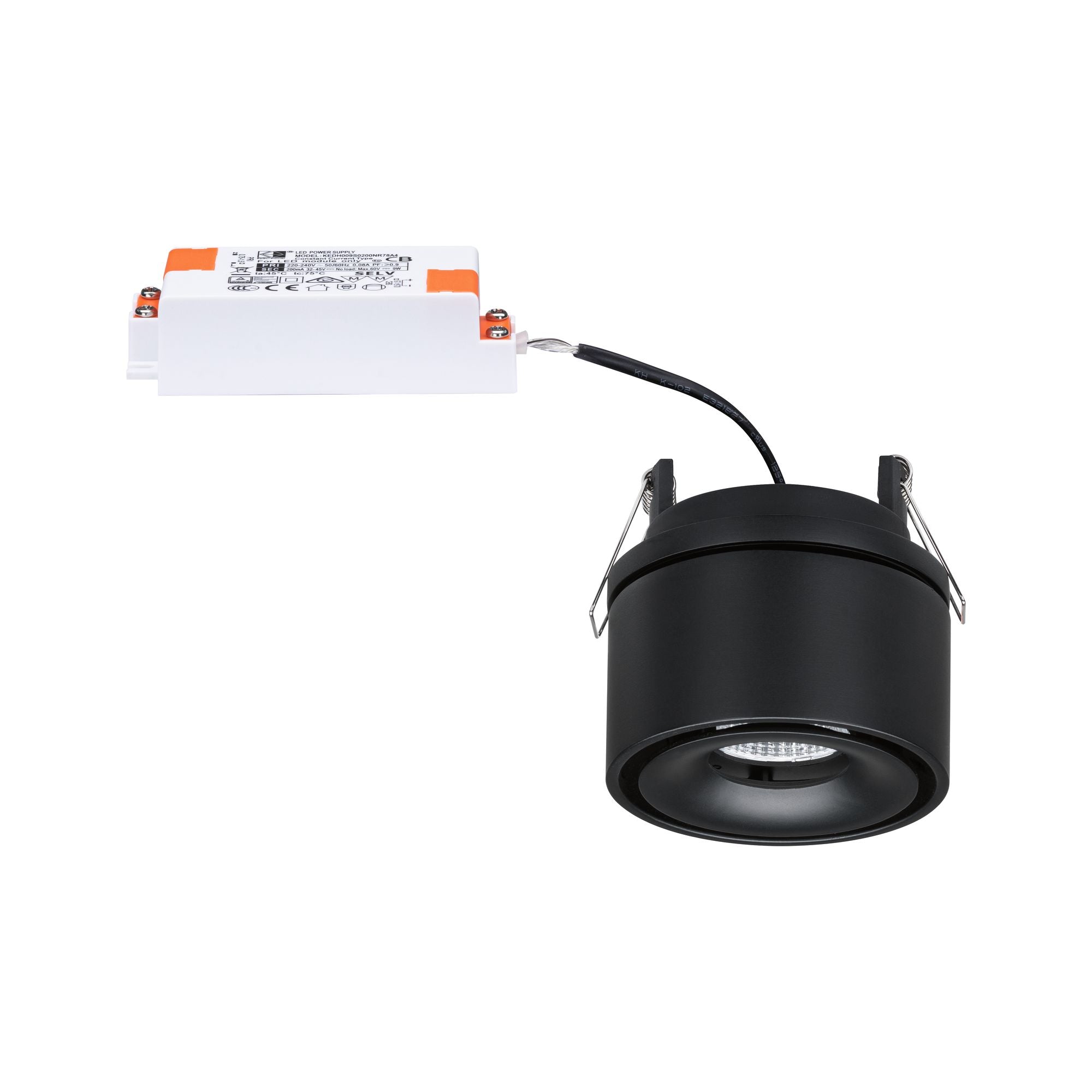LED Einbauleuchte Spircle rund 78mm 8W 550lm 230V 3000K Schwarz matt - Paulmann - 93370
