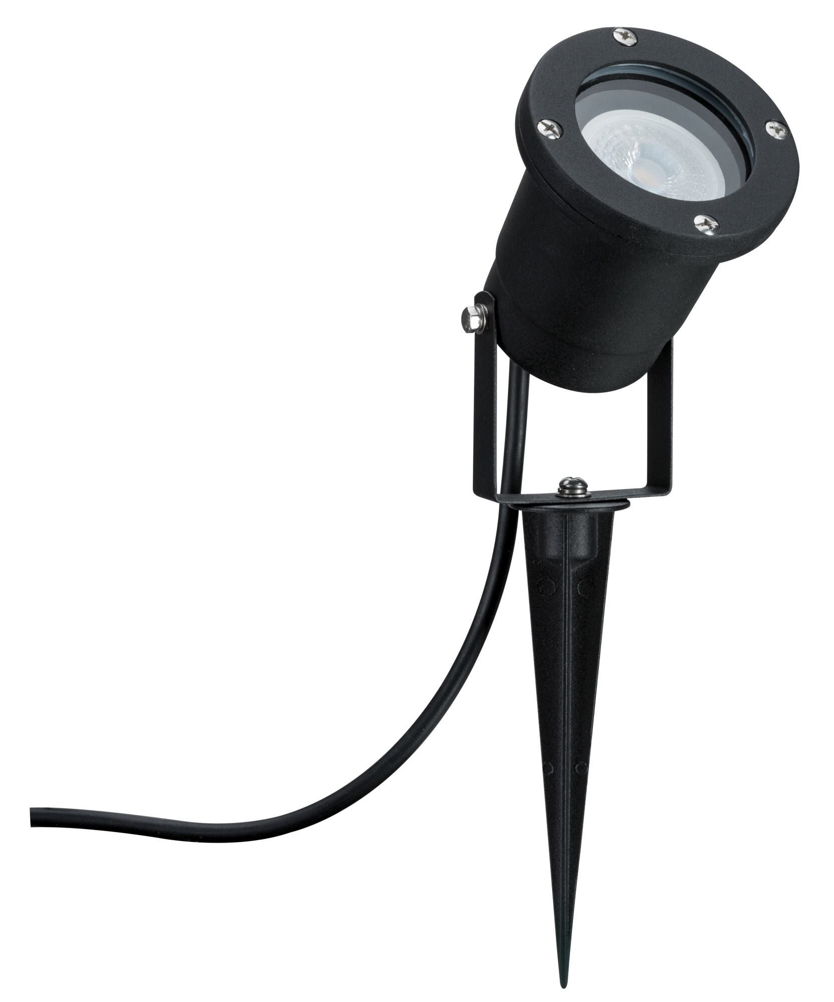 LED Gartenstrahler Goldlicht IP65 rund 92mm 2200K 4,3W 320lm 230V 38 - 38° Schwarz Metall - Paulmann - 94731