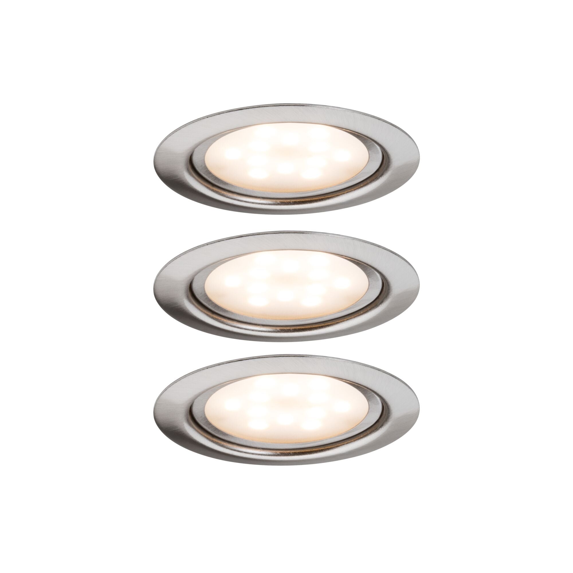 LED Möbeleinbauleuchten Micro Line 3er - Set rund 65mm 3x4,5W 3x300lm 230V 2700K Eisen gebürstet - Paulmann - 93553