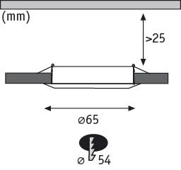 LED Möbeleinbauleuchten Micro Line 3er - Set rund 65mm 3x4,5W 3x300lm 230V 2700K Eisen gebürstet - Paulmann - 93553