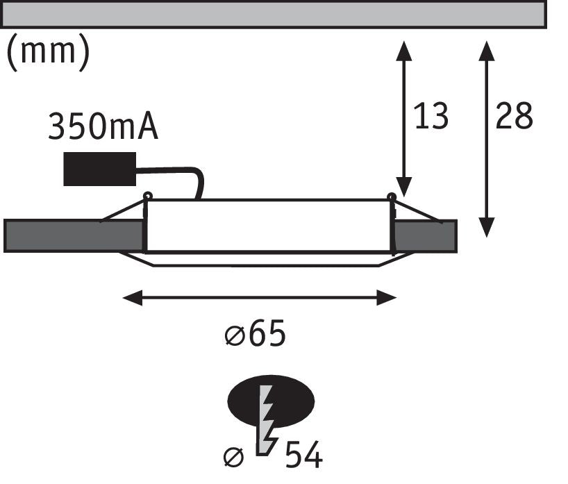 LED Möbeleinbauleuchten Spiegelschrank rund 65mm 2x2,5W 2x180lm 230/12V 3000K Chrom - Paulmann - 99920