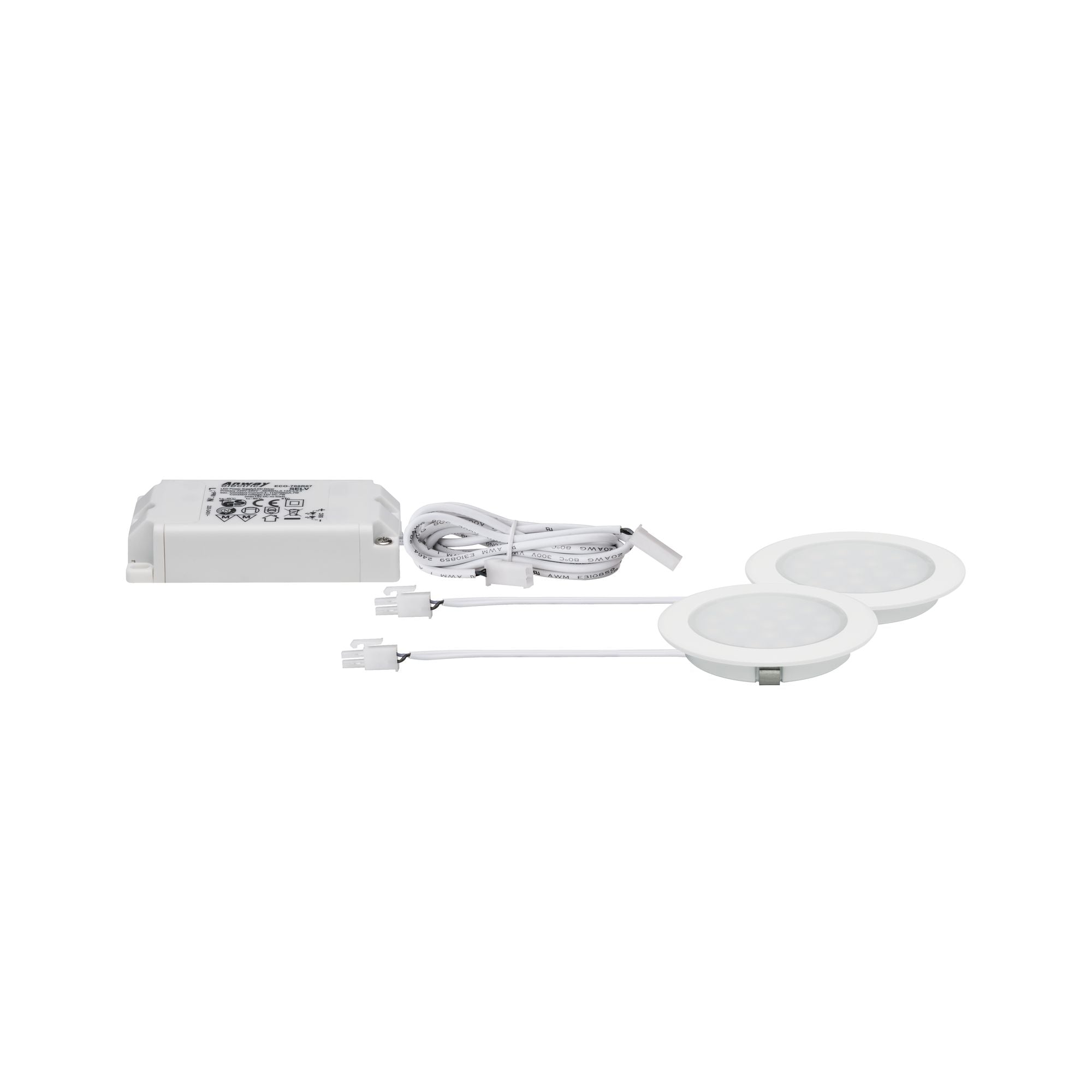 LED Möbeleinbauleuchten Spiegelschrank rund 65mm 2x2,5W 2x180lm 230/12V 3000K Weiß matt - Paulmann - 99921