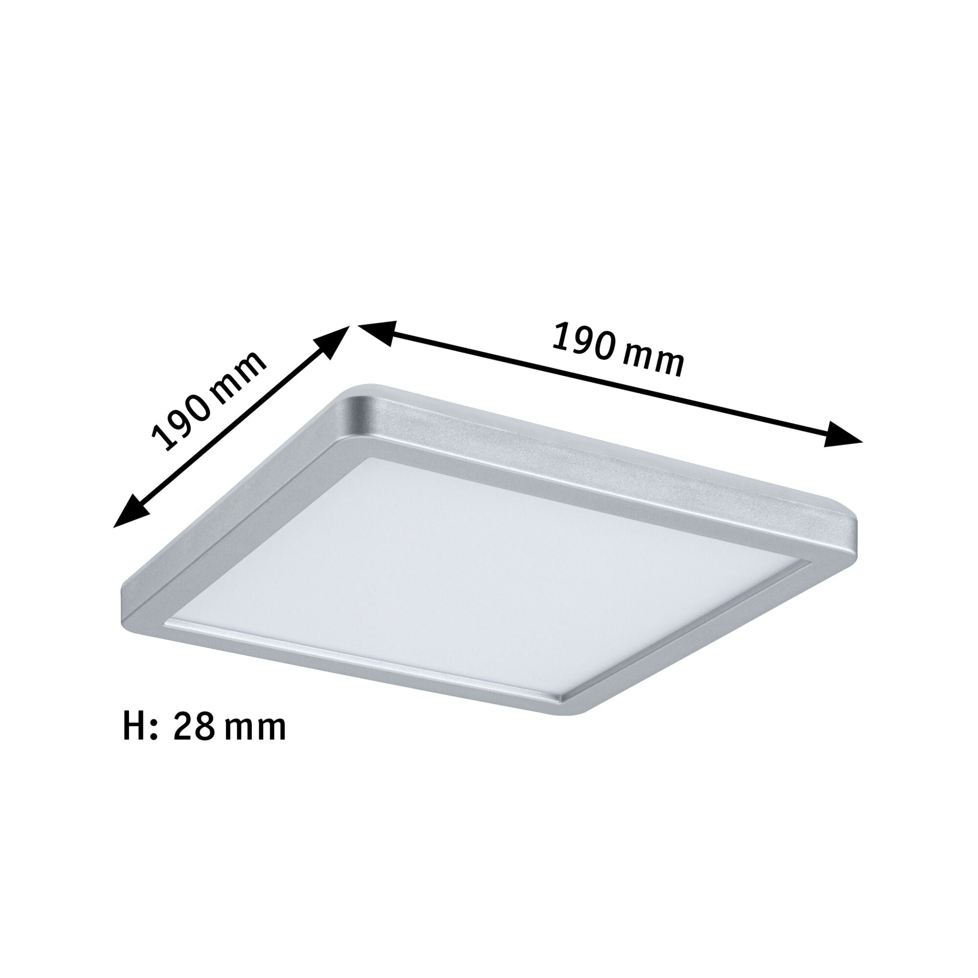 LED Panel Atria Shine Backlight eckig 190x190mm 11,2W 900lm 3000K Chrom matt - Paulmann - 70993
