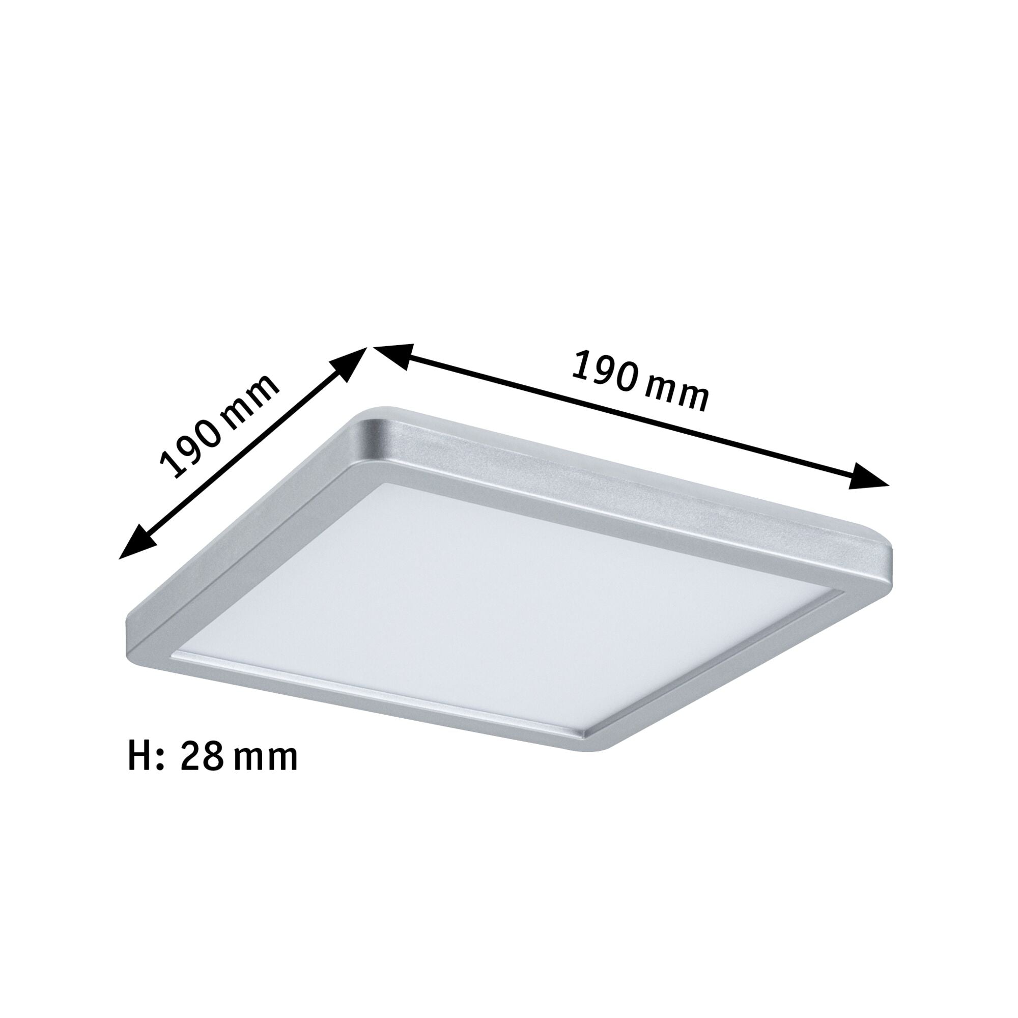 LED Panel Atria Shine Backlight eckig 190x190mm 11,2W 900lm 4000K Chrom matt - Paulmann - 71007