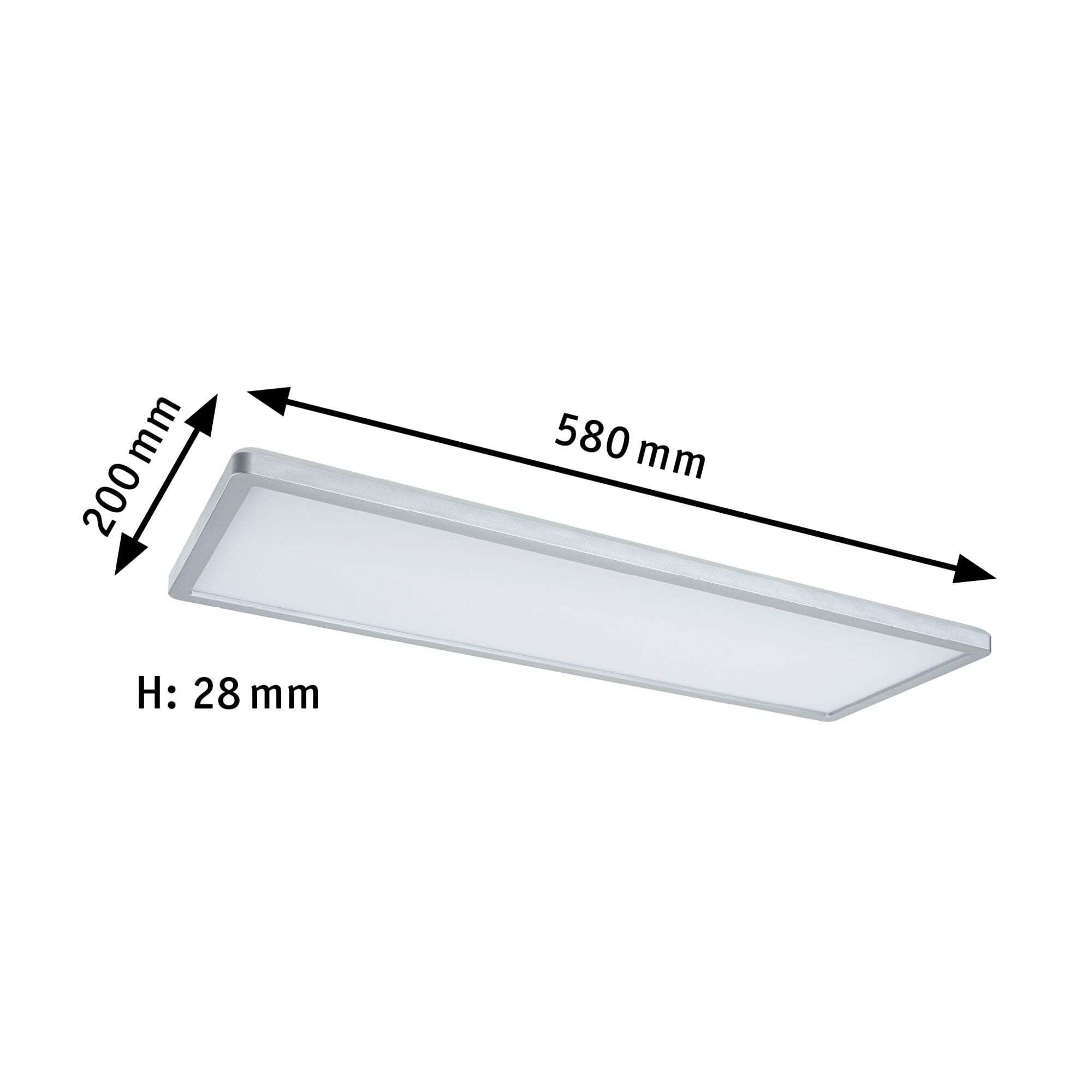 LED Panel Atria Shine Backlight eckig 580x200mm 20W 2000lm RGBW Chrom matt dimmbar - Paulmann - 71020