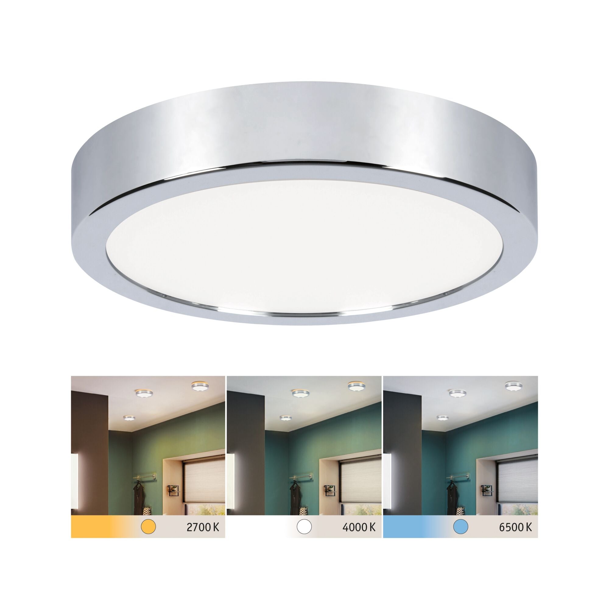 LED Panel Aviar IP44 rund 220mm 13W 1050lm White Switch Chrom - Paulmann - 78925