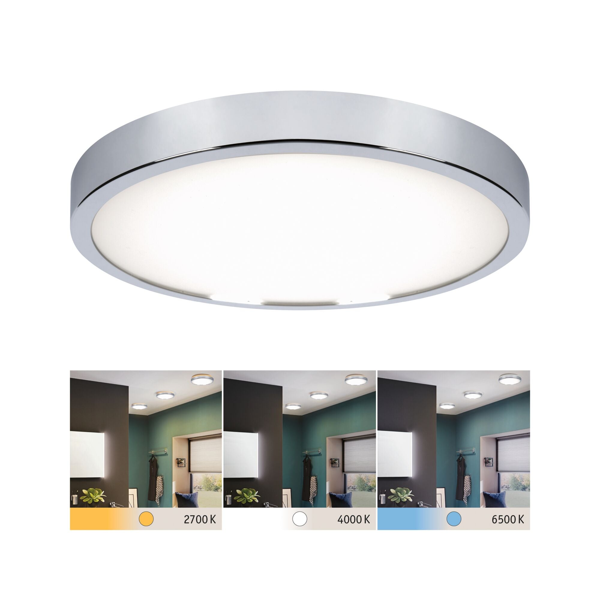 LED Panel Aviar IP44 rund 360mm 24W 2200lm White Switch Chrom - Paulmann - 78927