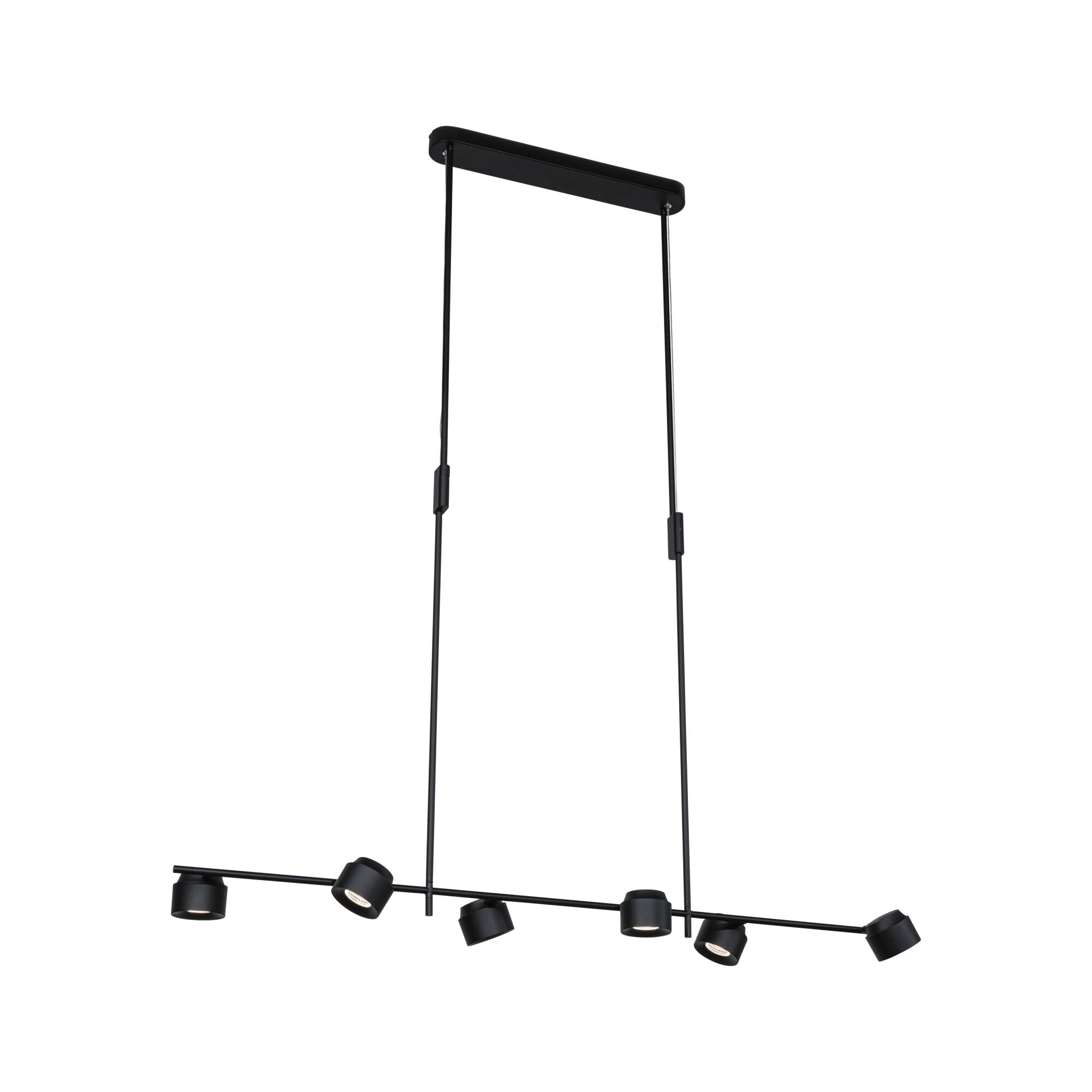LED Pendelleuchte Puric Pane Effect 2700K 600lm / 400lm 6x6,5 / 1x4,5W Schwarz dimmbar - Paulmann - 79774