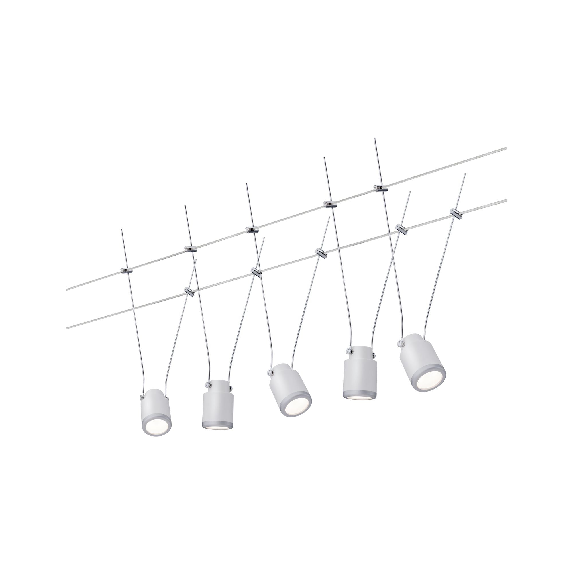 LED Seilsystem TunLED 5x150lm 5x4W 2700K 230/12V Weiß/Chrom matt - Paulmann - 3980