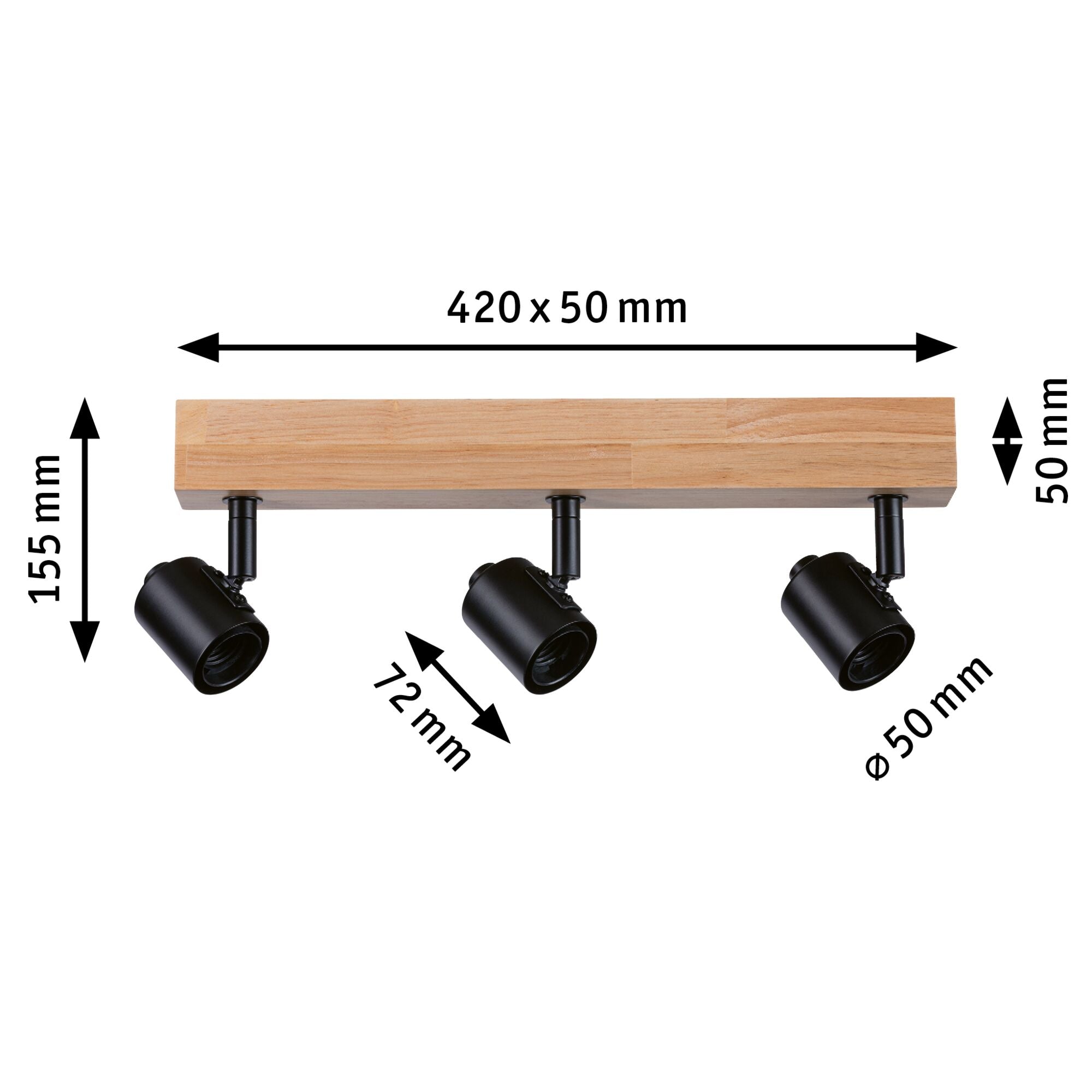 LED Spotlight Arvid E27 230V max. 3x20W dimmbar Schwarz - Paulmann - 66772