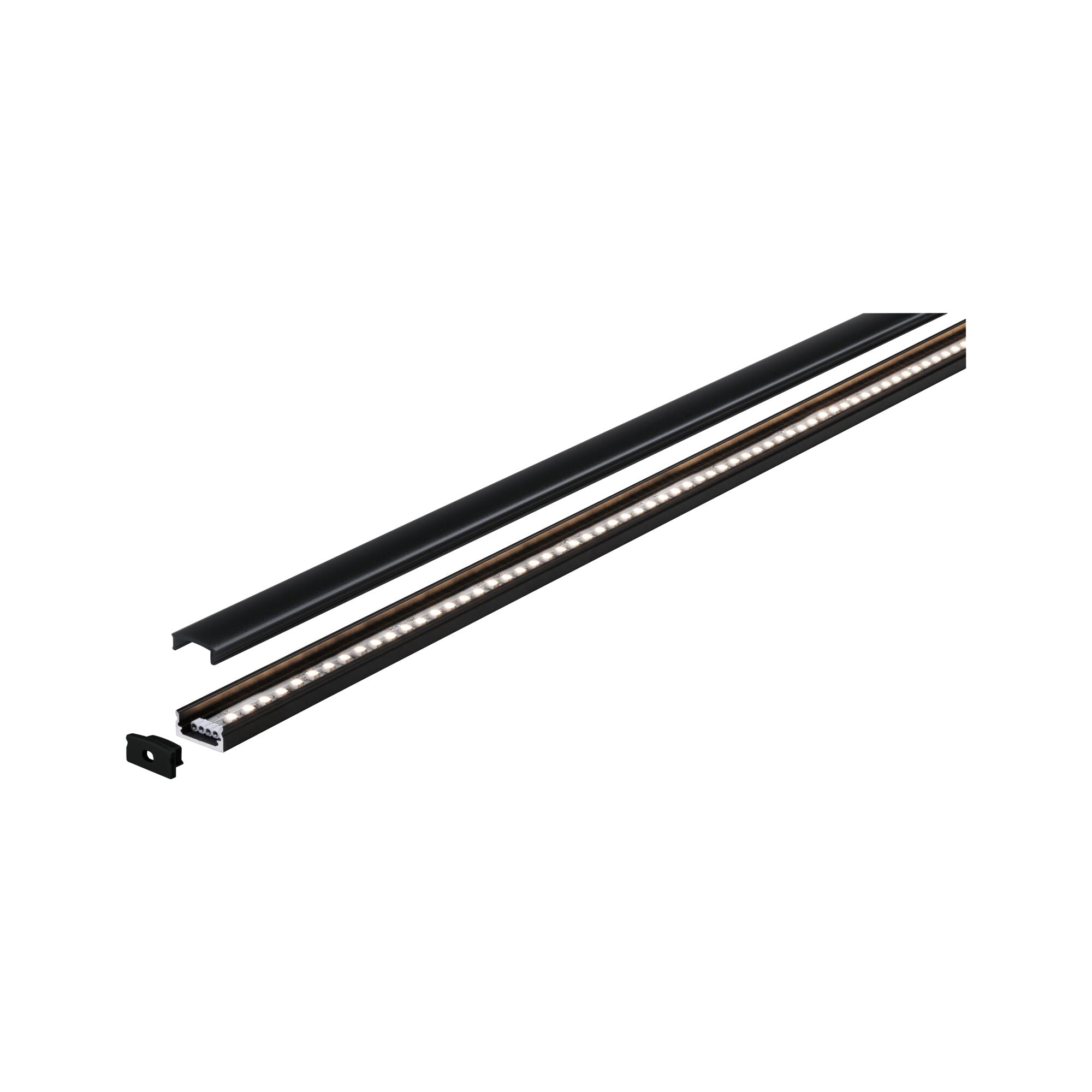 LED Strip Profil Base Schwarzer Diffusor 2m Schwarz - Paulmann - 70521