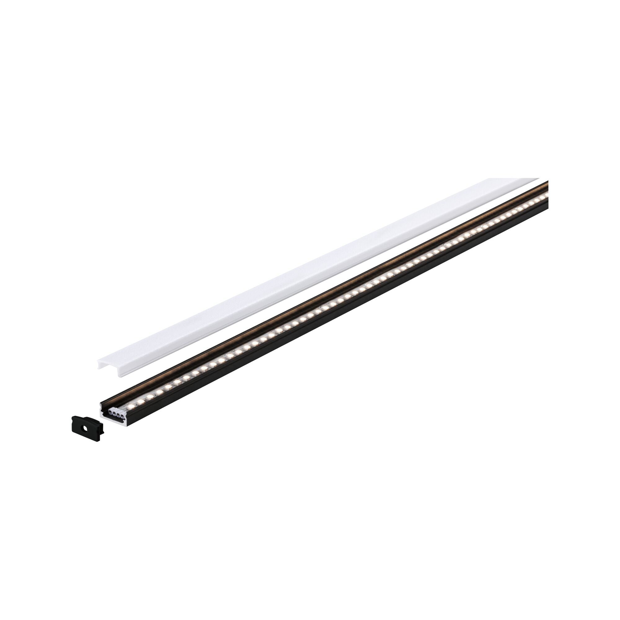 LED Strip Profil Base Weißer Diffusor 1m Schwarz - Paulmann - 78902