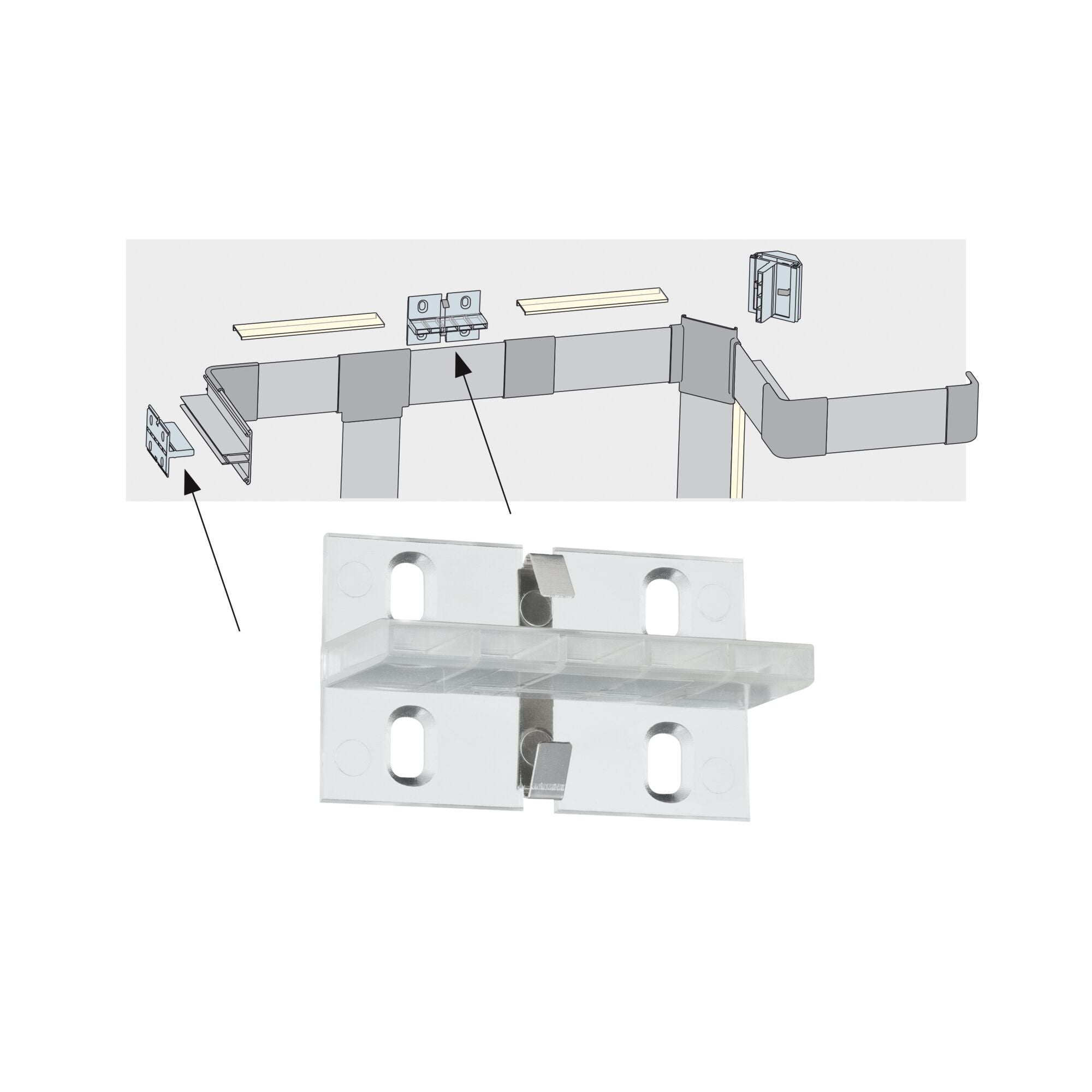 LED Strip Profil Duo Fixture 4er Pack Transparent - Paulmann - 70275