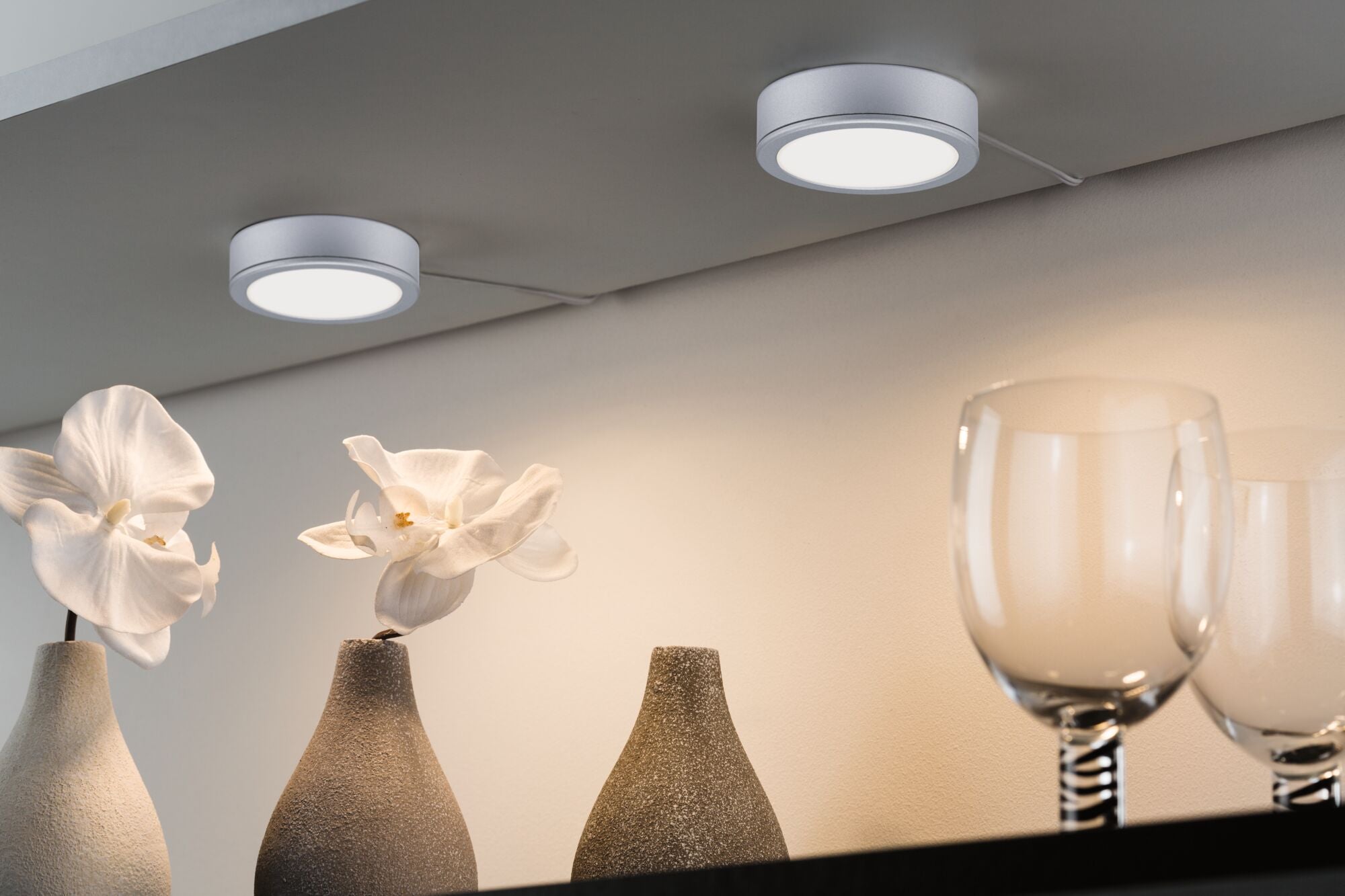 LED Unterschrankleuchte Pukk 3x3,5W 65mm 3x210lm 230V rund Chrom matt - Paulmann - 93092