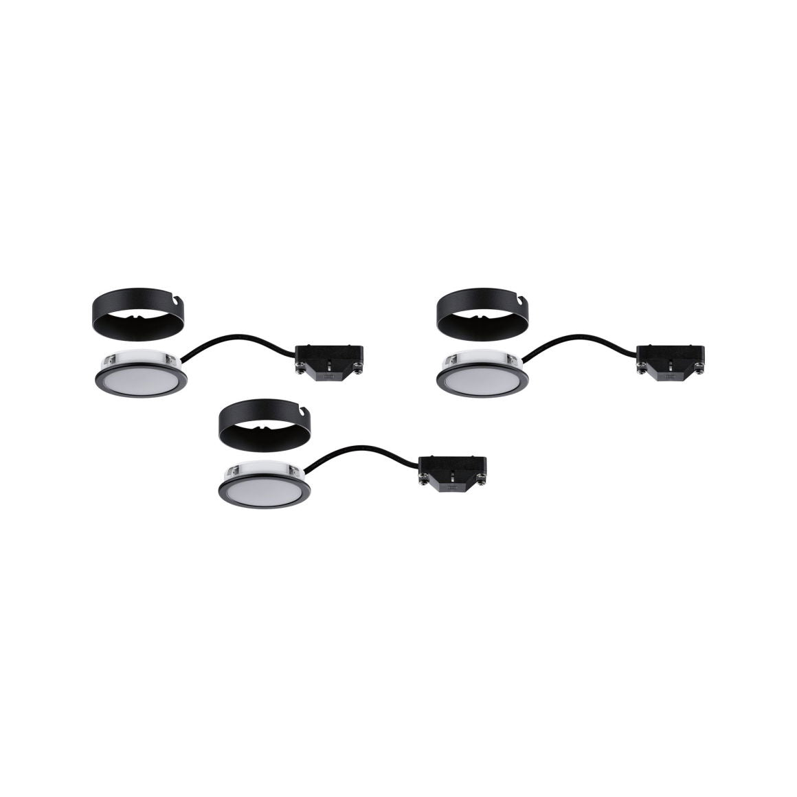 LED Unterschrankleuchte Pukk 3x3,5W 65mm 3x210lm 230V rund Schwarz - Paulmann - 99990
