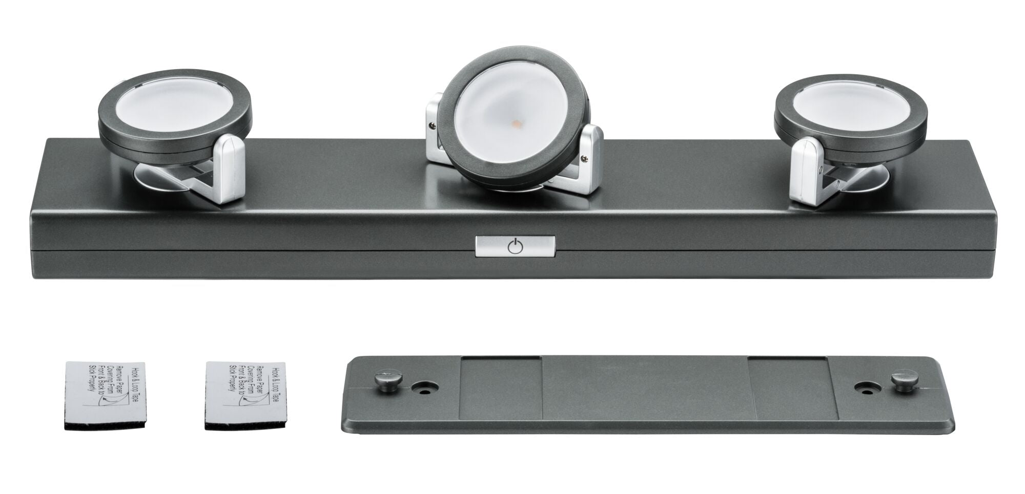 LED Unterschrankleuchte Rotate inkl. Schalter 310x60mm 3x18lm 3000K dimmbar Anthrazit/Chrom matt - Paulmann - 70636