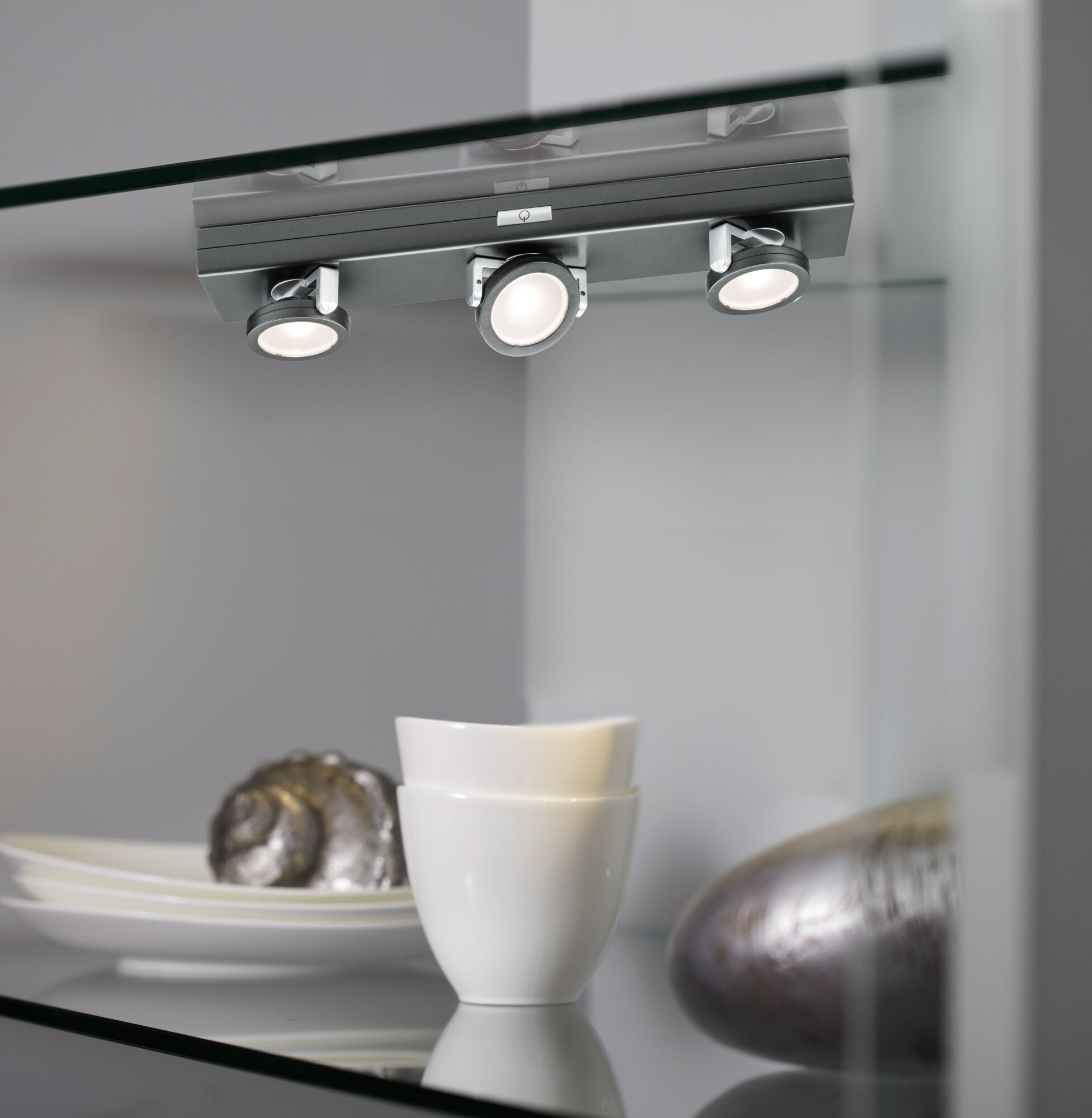 LED Unterschrankleuchte Rotate inkl. Schalter 310x60mm 3x18lm 3000K dimmbar Anthrazit/Chrom matt - Paulmann - 70636
