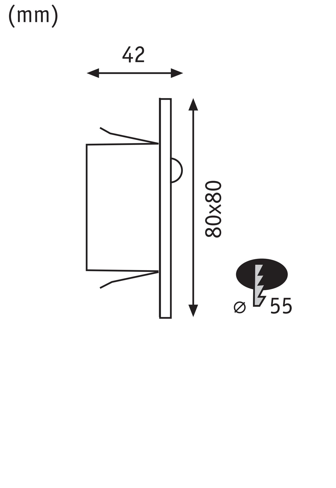 LED Wandeinbauleuchte Edge Quadro eckig 80x42mm 1,2W 25lm 230V 2700K Chrom matt - Paulmann - 93134