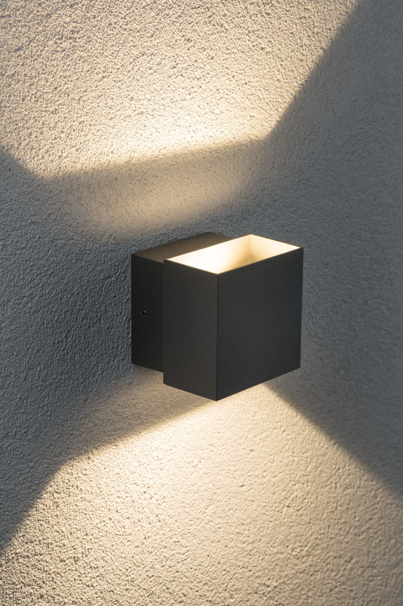 LED Wandleuchte Cybo IP65 eckig 100x100mm 2700K 2x3,5W 355lm / 355lm 230V Grau Aluminium - Paulmann - 18002