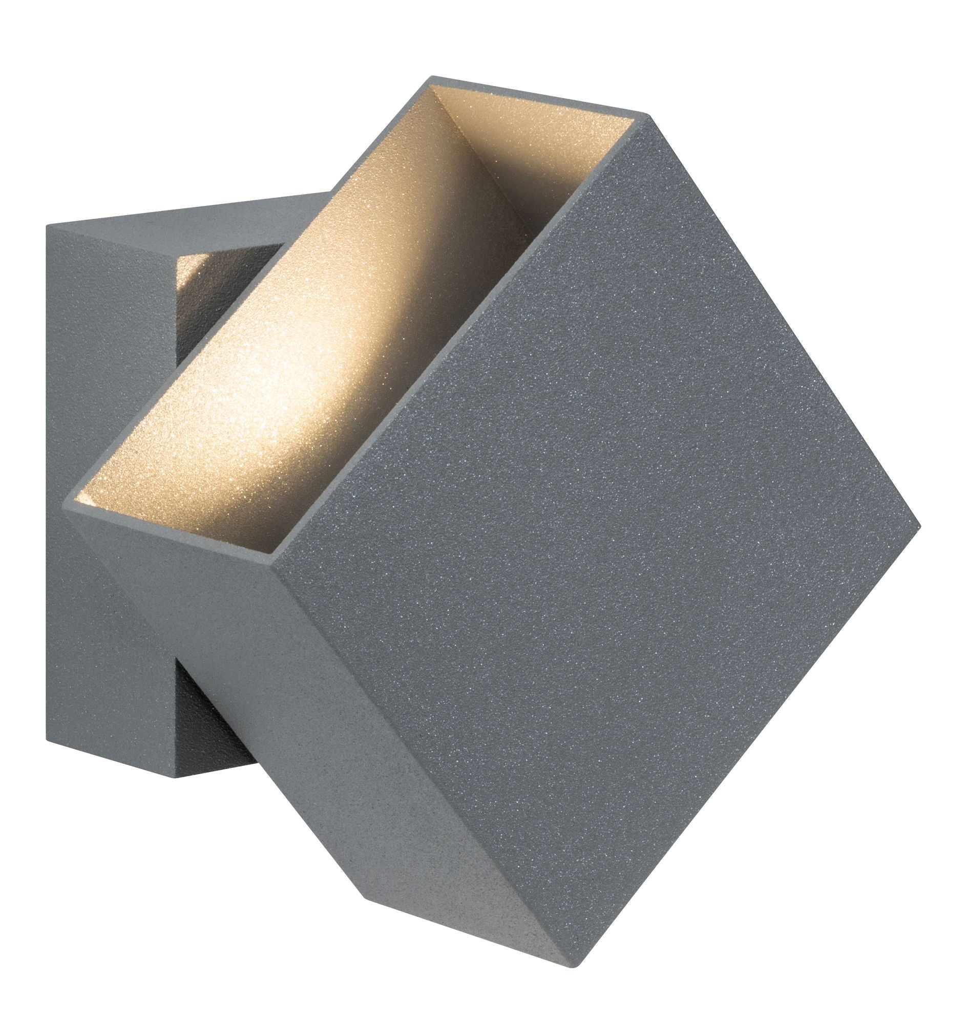 LED Wandleuchte Cybo IP65 eckig 100x100mm 2700K 2x3,5W 355lm / 355lm 230V Grau Aluminium - Paulmann - 18002