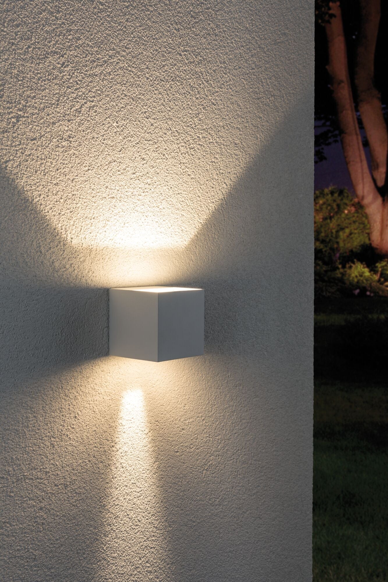 LED Wandleuchte Cybo IP65 eckig 80x80mm 2700K 2x3,5W 355lm / 355lm 230V Weiß Aluminium - Paulmann - 18001