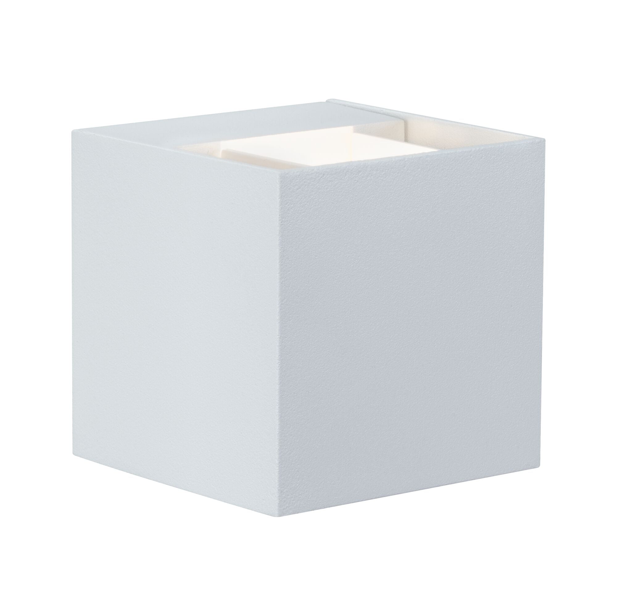 LED Wandleuchte Cybo IP65 eckig 80x80mm 2700K 2x3,5W 355lm / 355lm 230V Weiß Aluminium - Paulmann - 18001