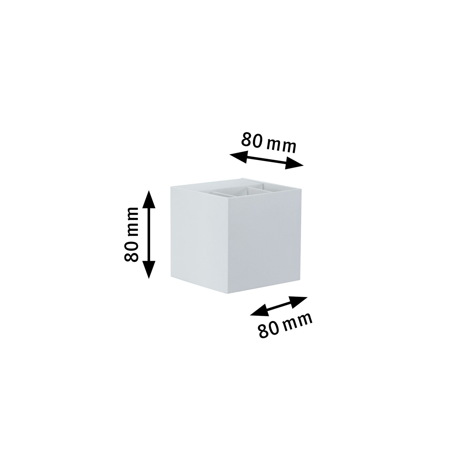 LED Wandleuchte Cybo IP65 eckig 80x80mm 2700K 2x3,5W 355lm / 355lm 230V Weiß Aluminium - Paulmann - 18001