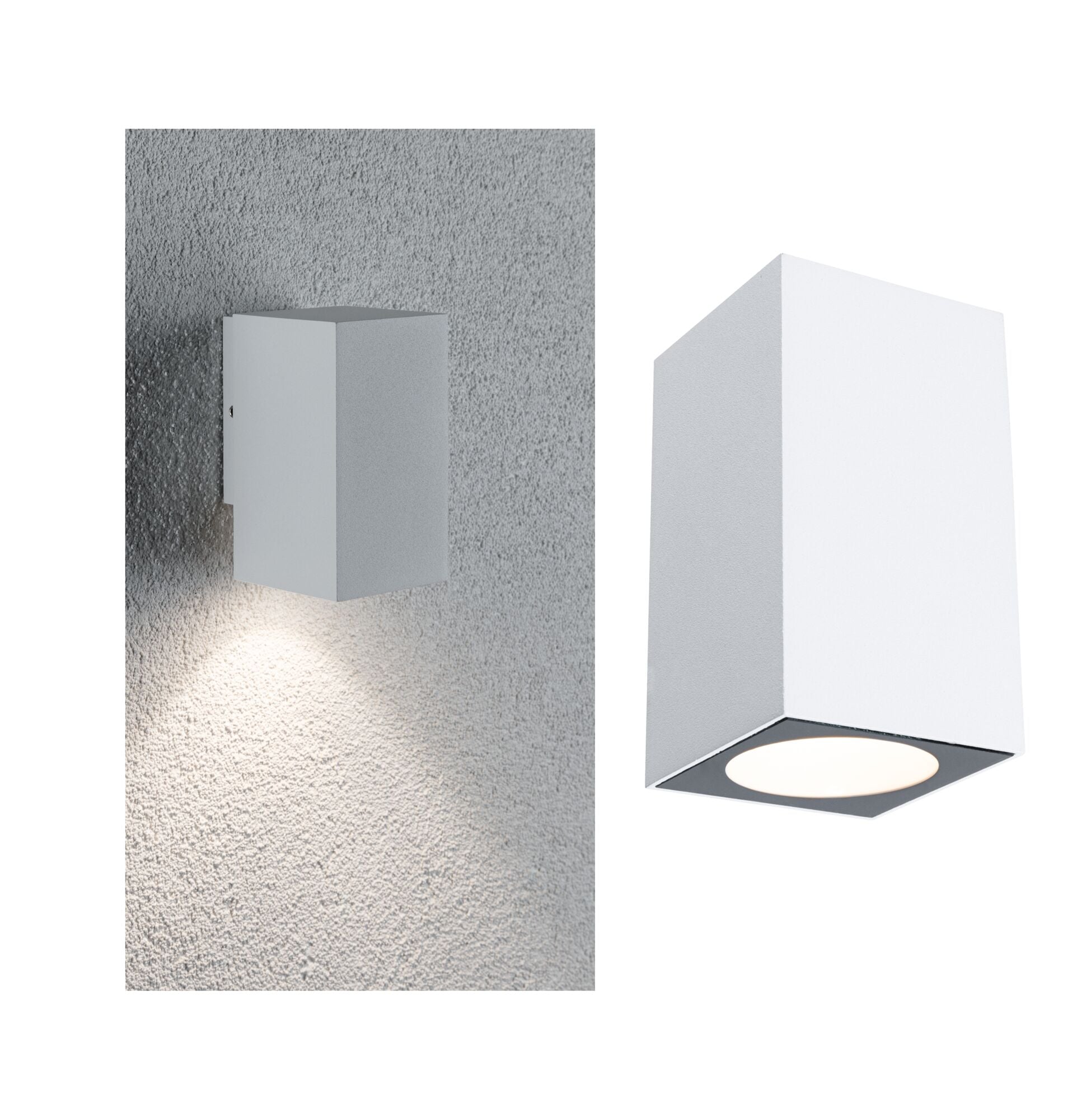 LED Wandleuchte Flame IP44 eckig 58x75mm 3000K 3,8W 320lm 230V Weiß Aluminium - Paulmann - 94329