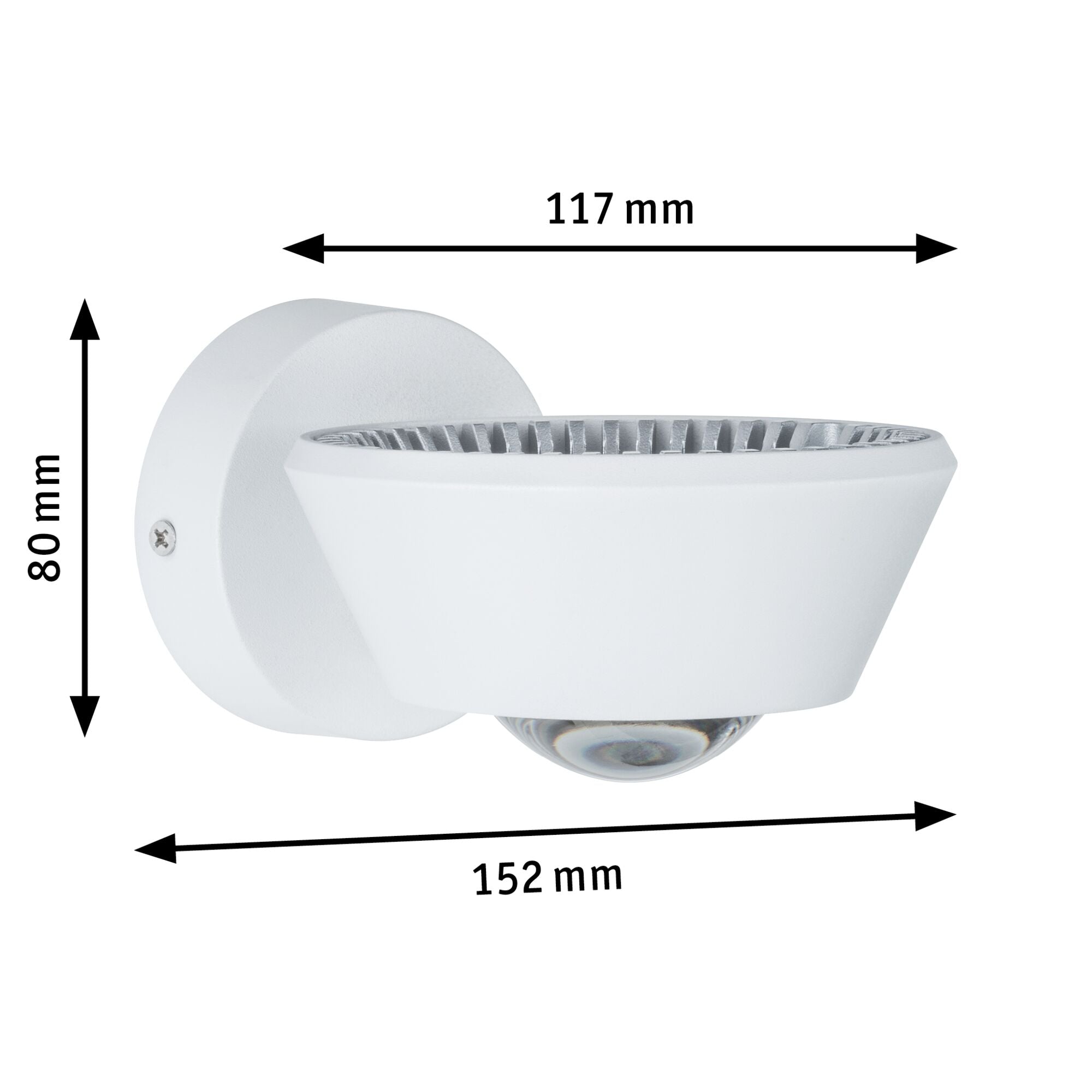 LED Wandleuchte Sabik IP44 2700K 800lm / 390lm 230V 9 / 1x4W dimmbar Weiß matt - Paulmann - 70946