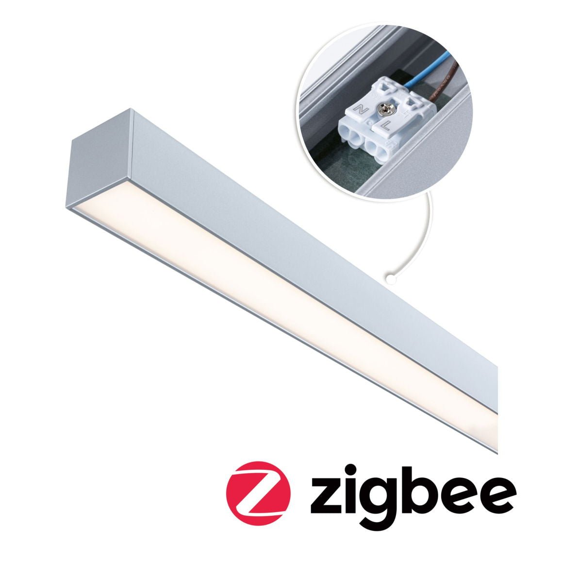 Linion Einspeisung Power Channel Zigbee 230/24V 150VA Chrom matt 1m - Paulmann - 98182