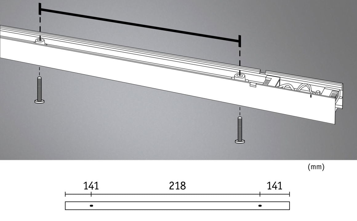 Linion Lichtkanal Lichtkanal 0,5m 24V 8,5W 3000K Signalschwarz - Paulmann - 98167