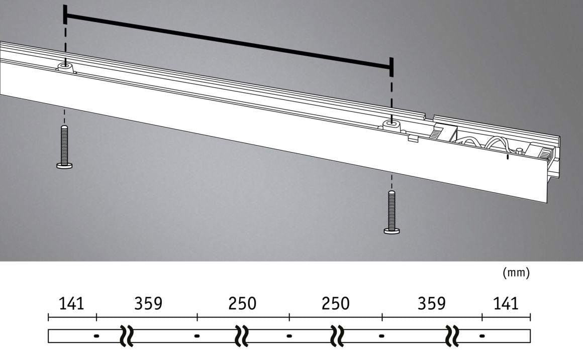 Linion Lichtkanal Lichtkanal 1,5m 24V 25,5W 3000K Signalschwarz - Paulmann - 98169
