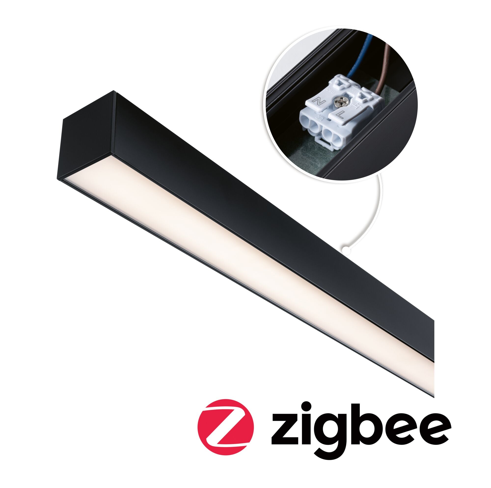 Linion Power Channel Zigbee 230/24V 150VA Signalschwarz 1m - Paulmann - 98181