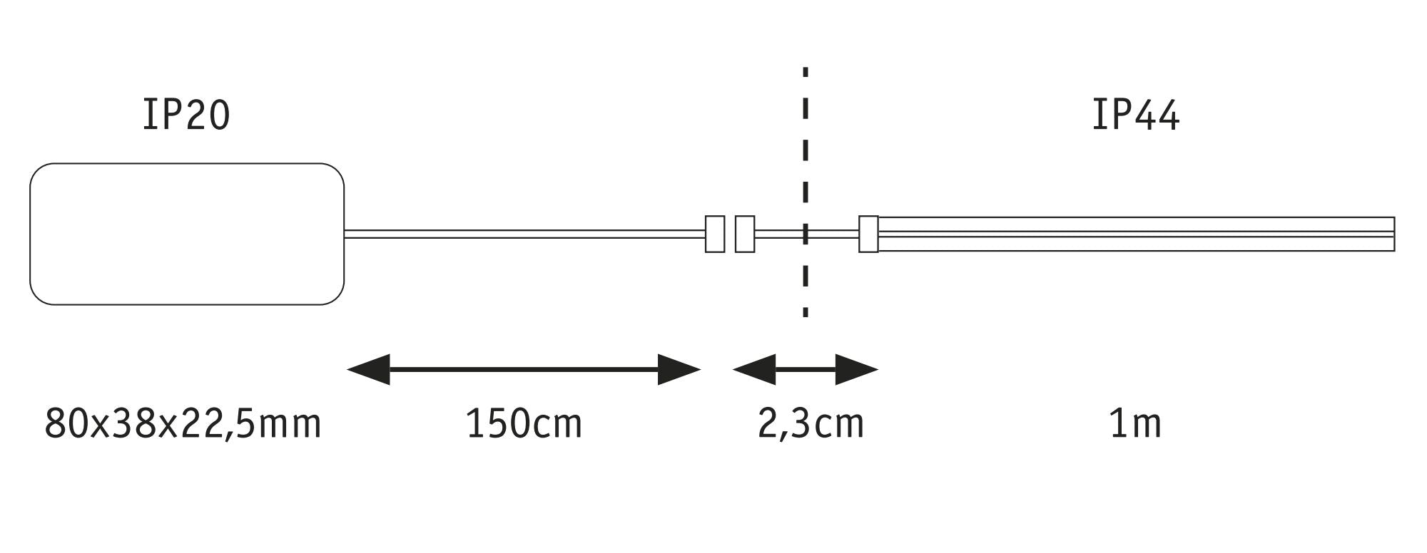 LumiTiles Full - Line COB Slim 1m IP44 3W 230lm/m 280 LEDs/m 2700K 7VA - Paulmann - 78424