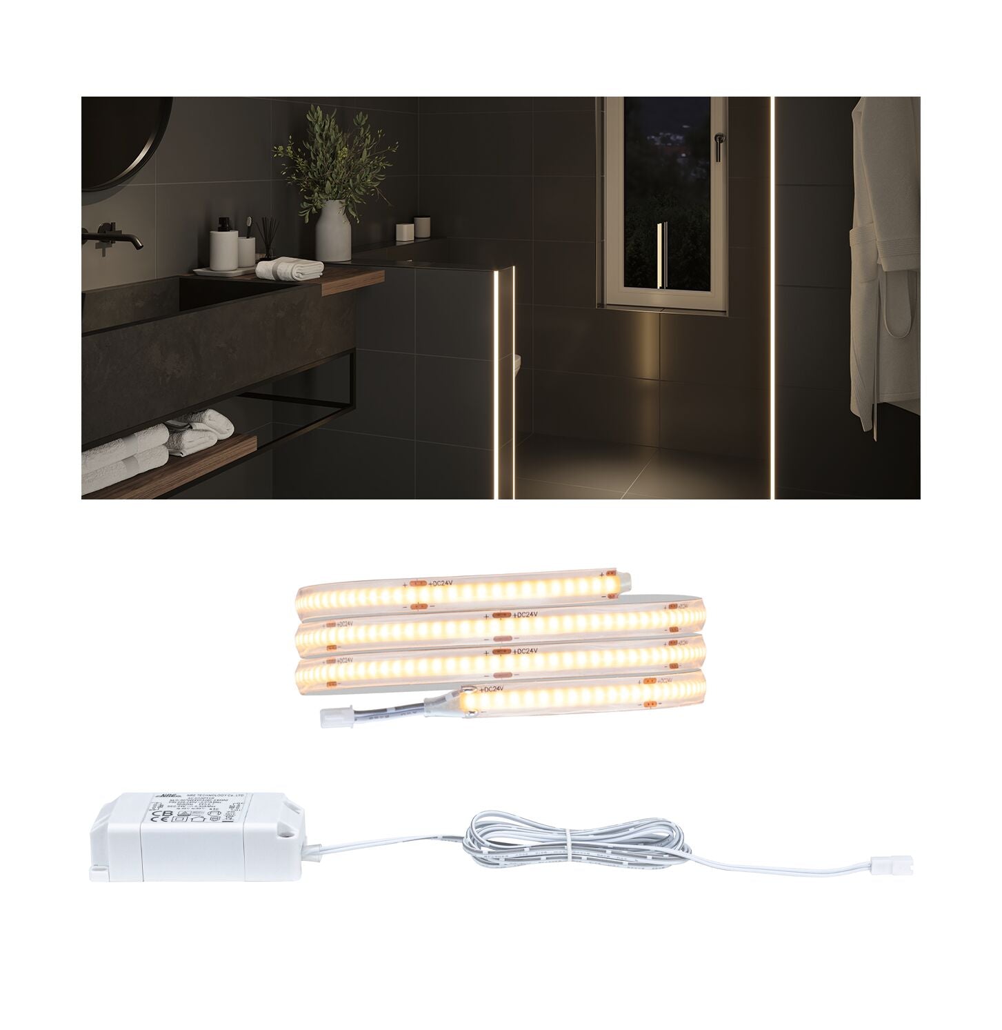 LumiTiles Full - Line COB Slim 1m IP44 3W 230lm/m 280 LEDs/m 2700K 7VA - Paulmann - 78424