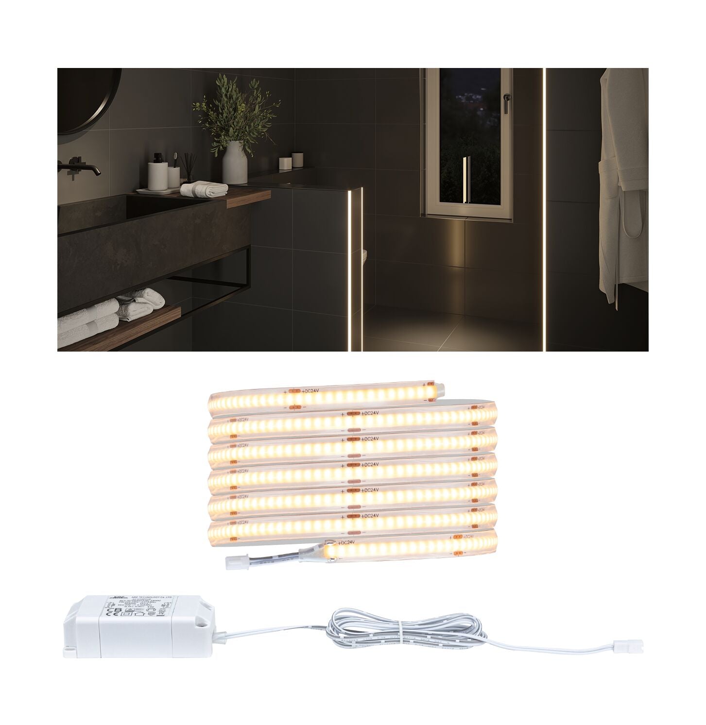 LumiTiles Full - Line COB Slim 2m IP44 6W 230lm/m 280 LEDs/m 2700K 7VA - Paulmann - 78425