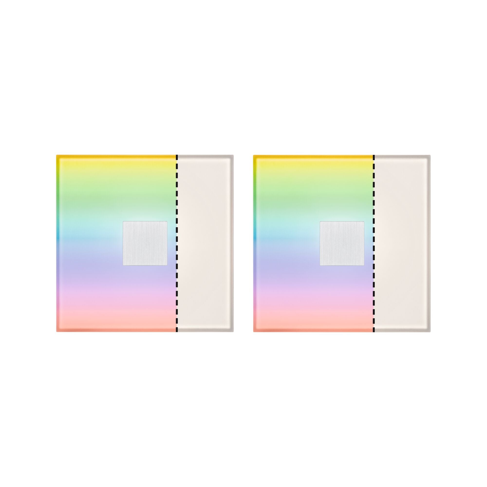 LumiTiles Square 2er - Set IP44 100x10mm 2x12lm 230/12V 2x0,8W dimmbar RGBW+ Weiß Kunststoff/Aluminium - Paulmann - 78412