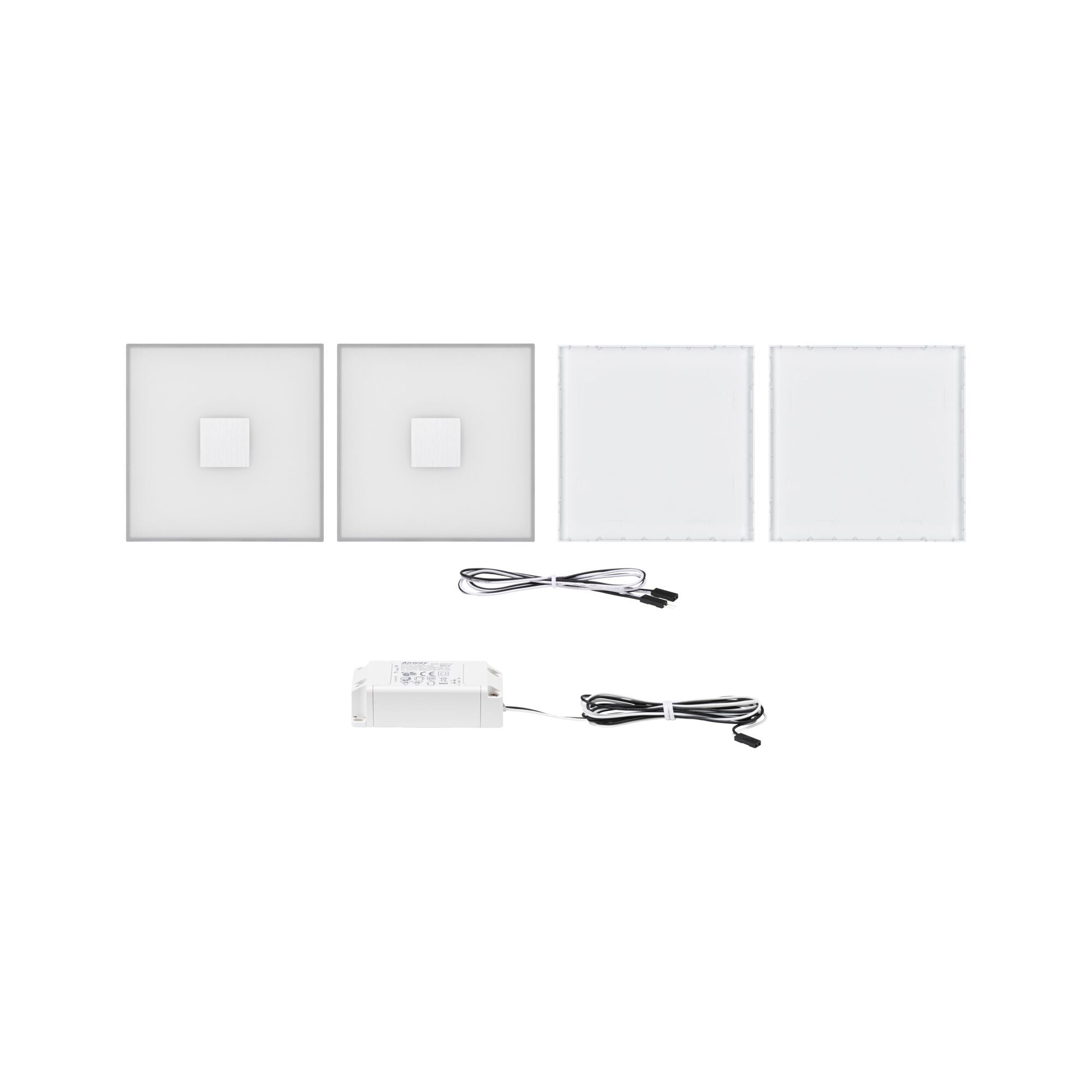 LumiTiles Square 2er - Set IP44 100x10mm 2x20lm 230/12V 2x0,8W 2700K Weiß Kunststoff/Aluminium - Paulmann - 78401