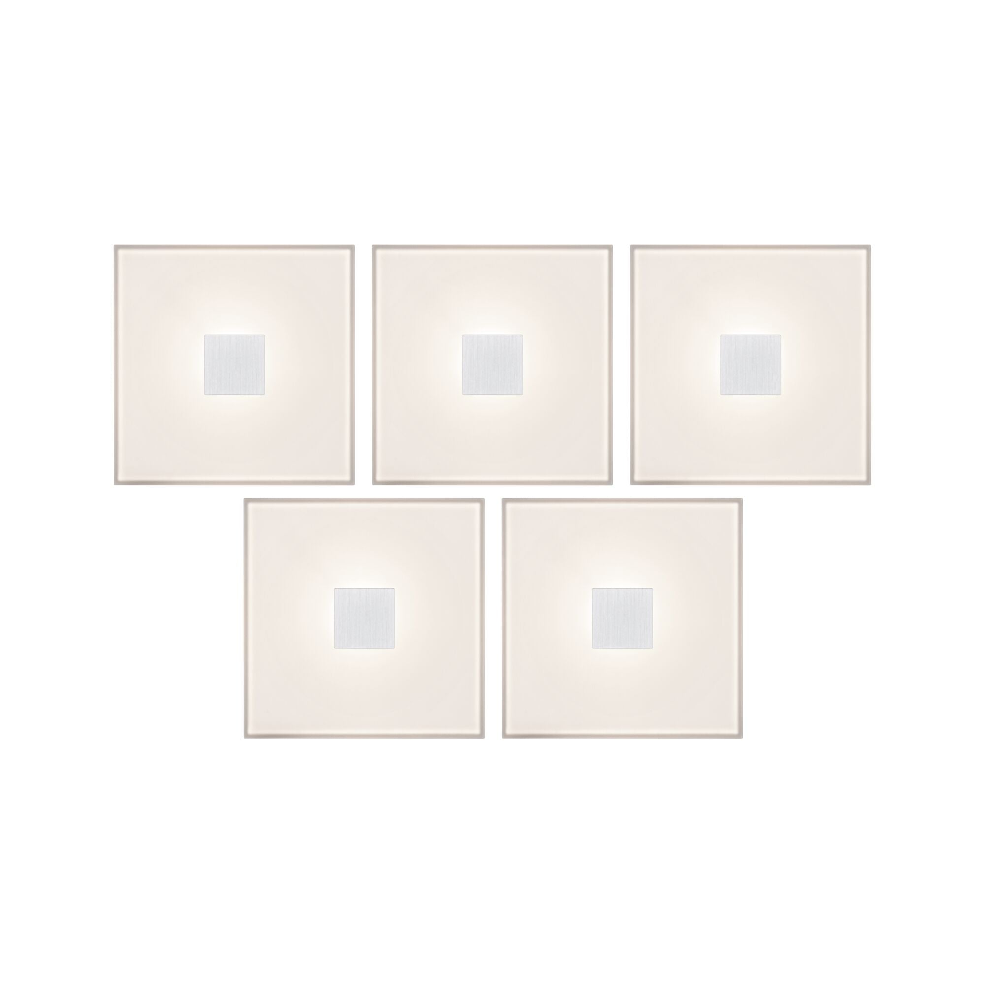 LumiTiles Square 5er - Set IP44 100x10mm 5x20lm 230/12V 5x0,8W 2700K Weiß Kunststoff/Aluminium - Paulmann - 78402