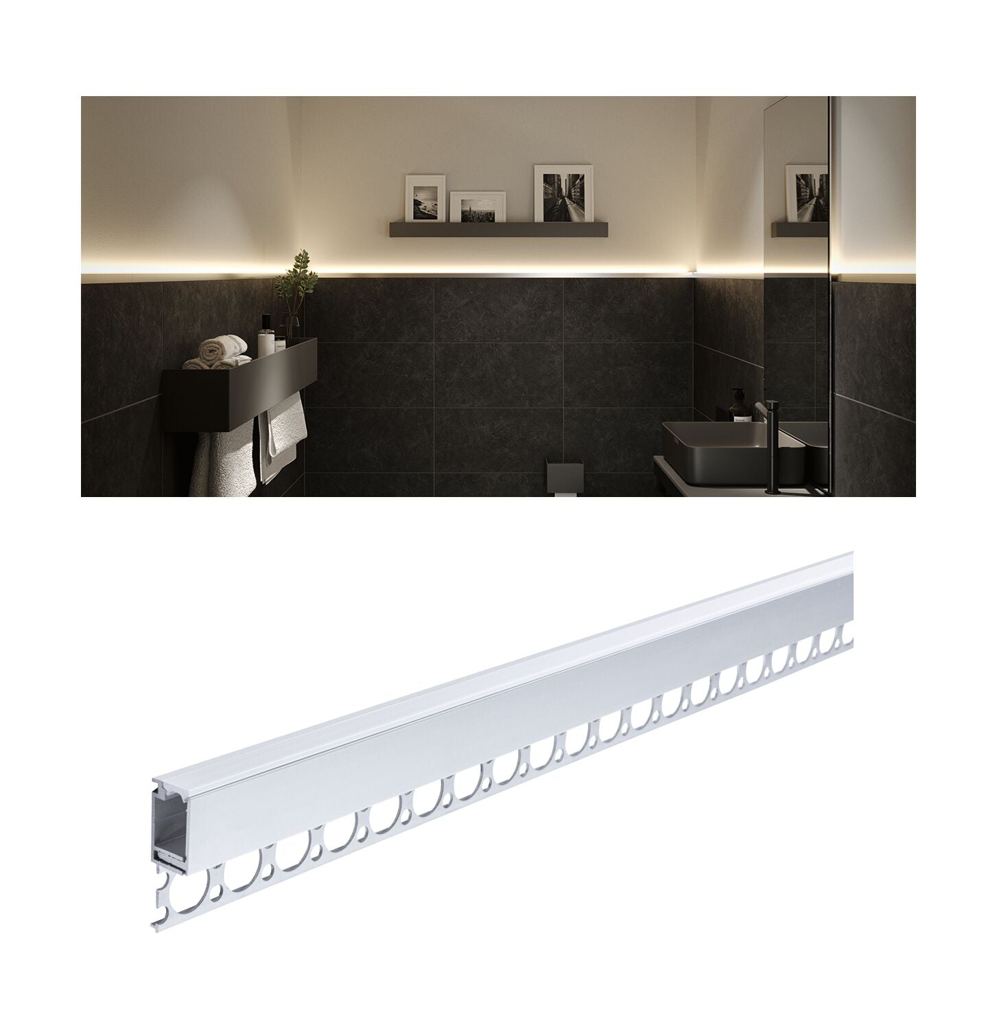 LumiTiles Top 1m Alu eloxiert/Satin - Paulmann - 78404