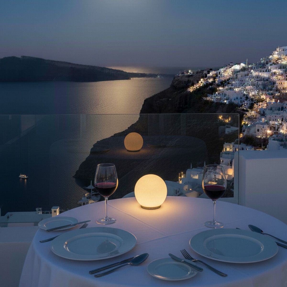 Luna LED Rechargeable Stone Table Lamp