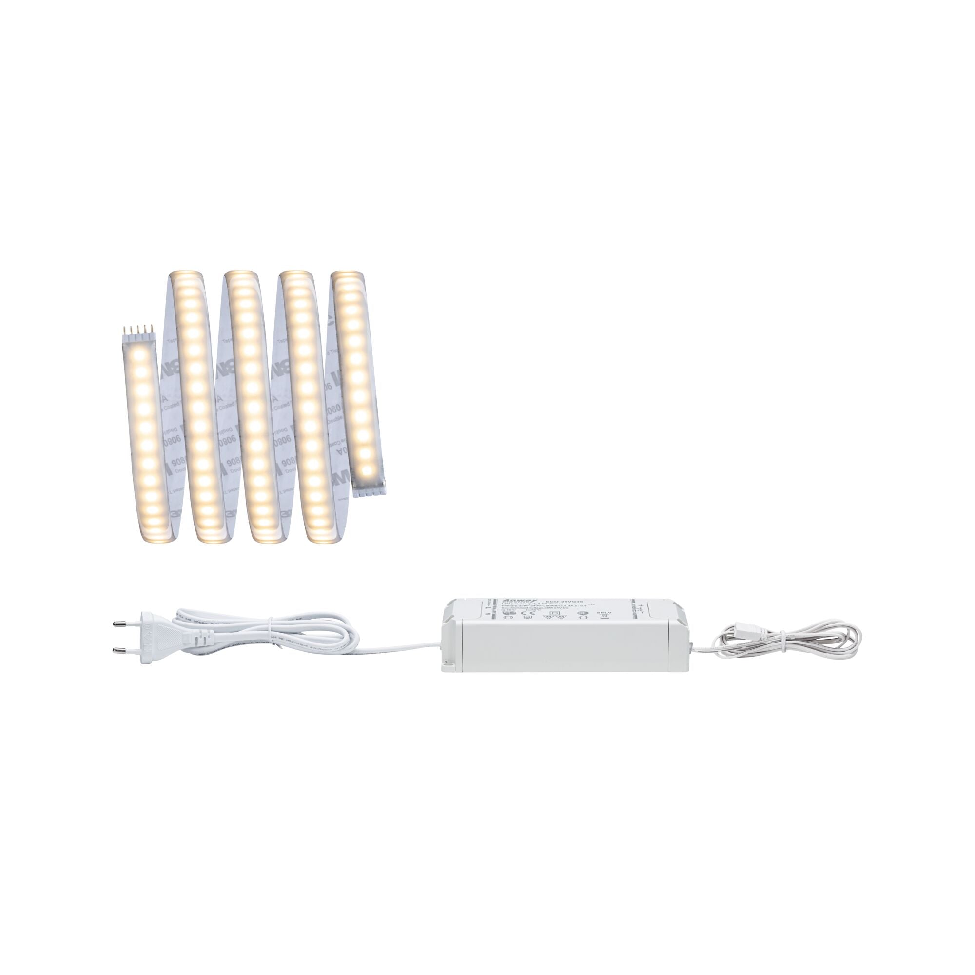 MaxLED 1000 Warmweiß Basisset 1,5m beschichtet IP44 18W 880lm/m 144 LEDs/m 2700K 36VA - Paulmann - 70672