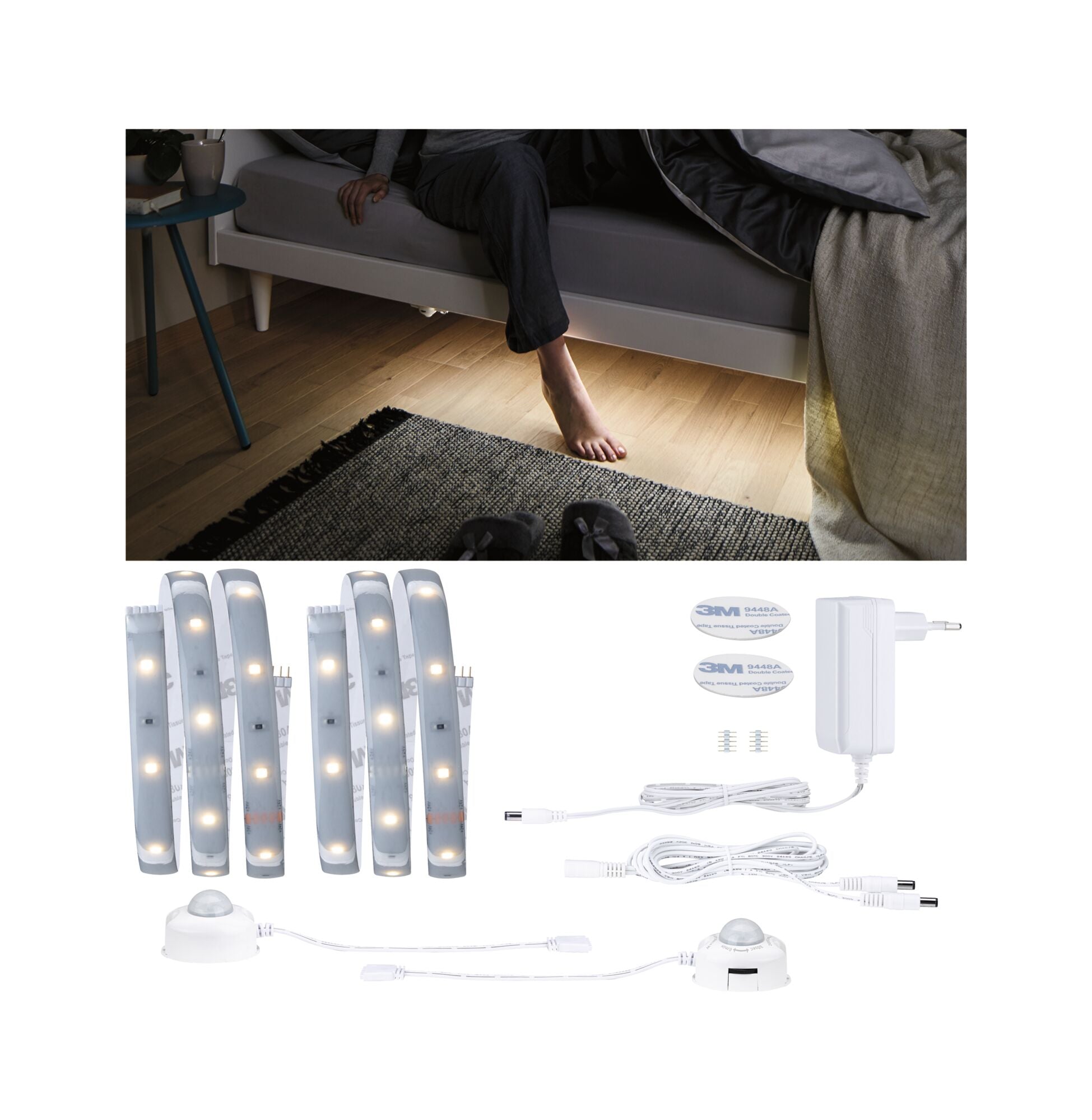 MaxLED 250 Night Comfort Basisset 1m IP44 2x4W 300lm/m 60 LEDs/m 2700K 24VA - Paulmann - 78894