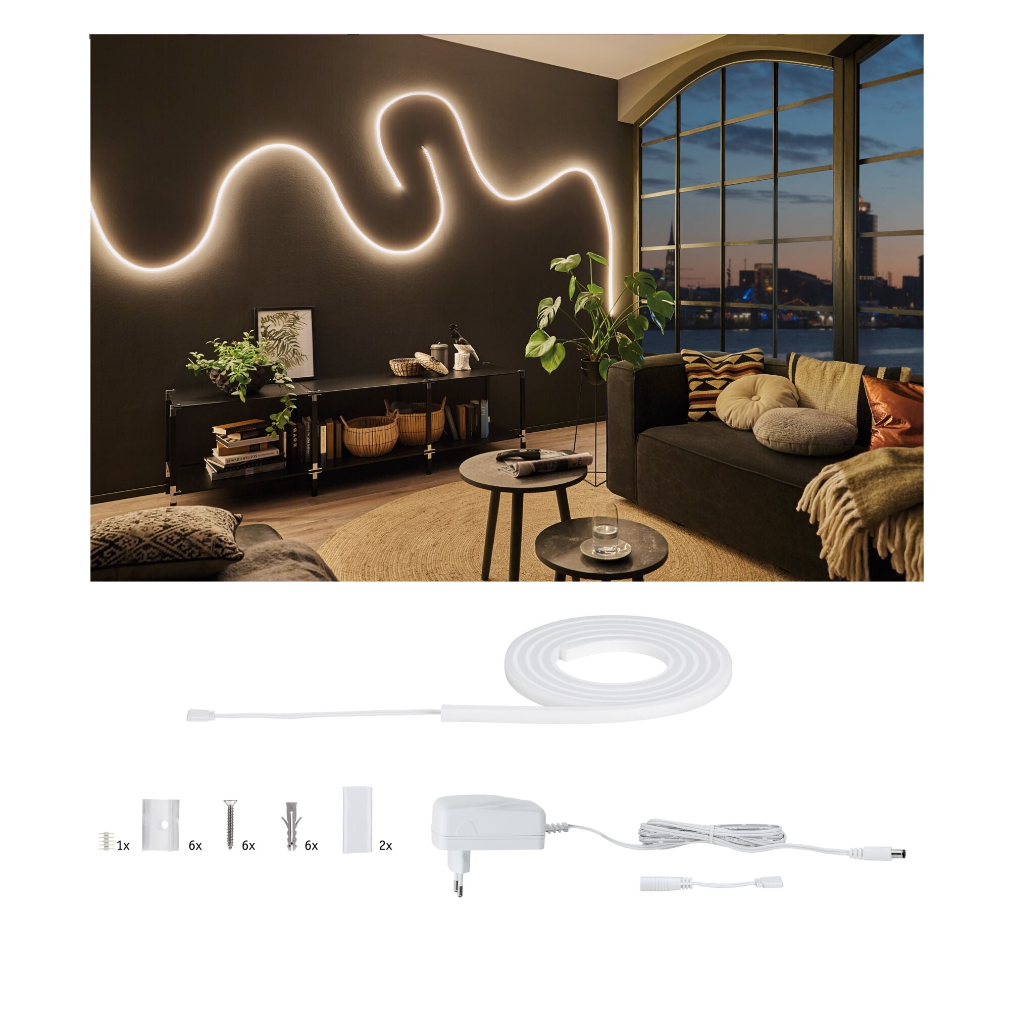 MaxLED Flow Warmweiß Basisset 1,5m 22,2W 750lm/m 180 LEDs/m 2700K 24VA - Paulmann - 70962
