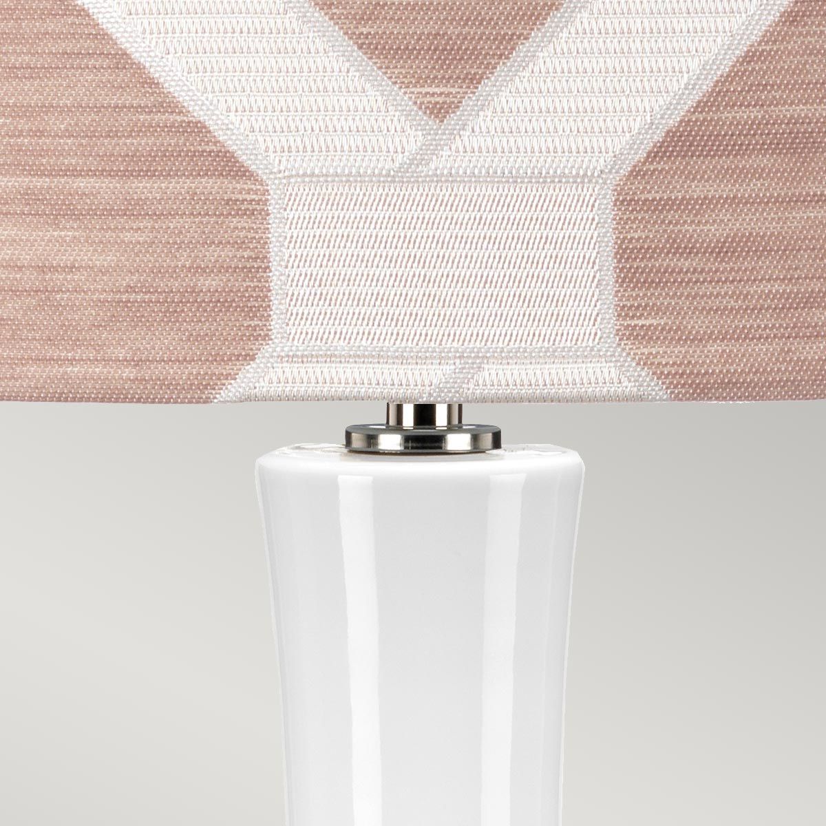 Milo 1-flammige Tischlampe - Poliertes Nickel, Weiß, Rosa