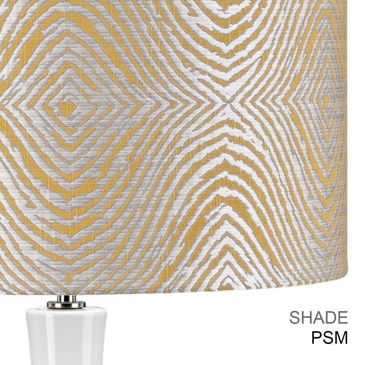 Milo 1-flammige Tischlampe - Poliertes Nickel, Weiß, Orange
